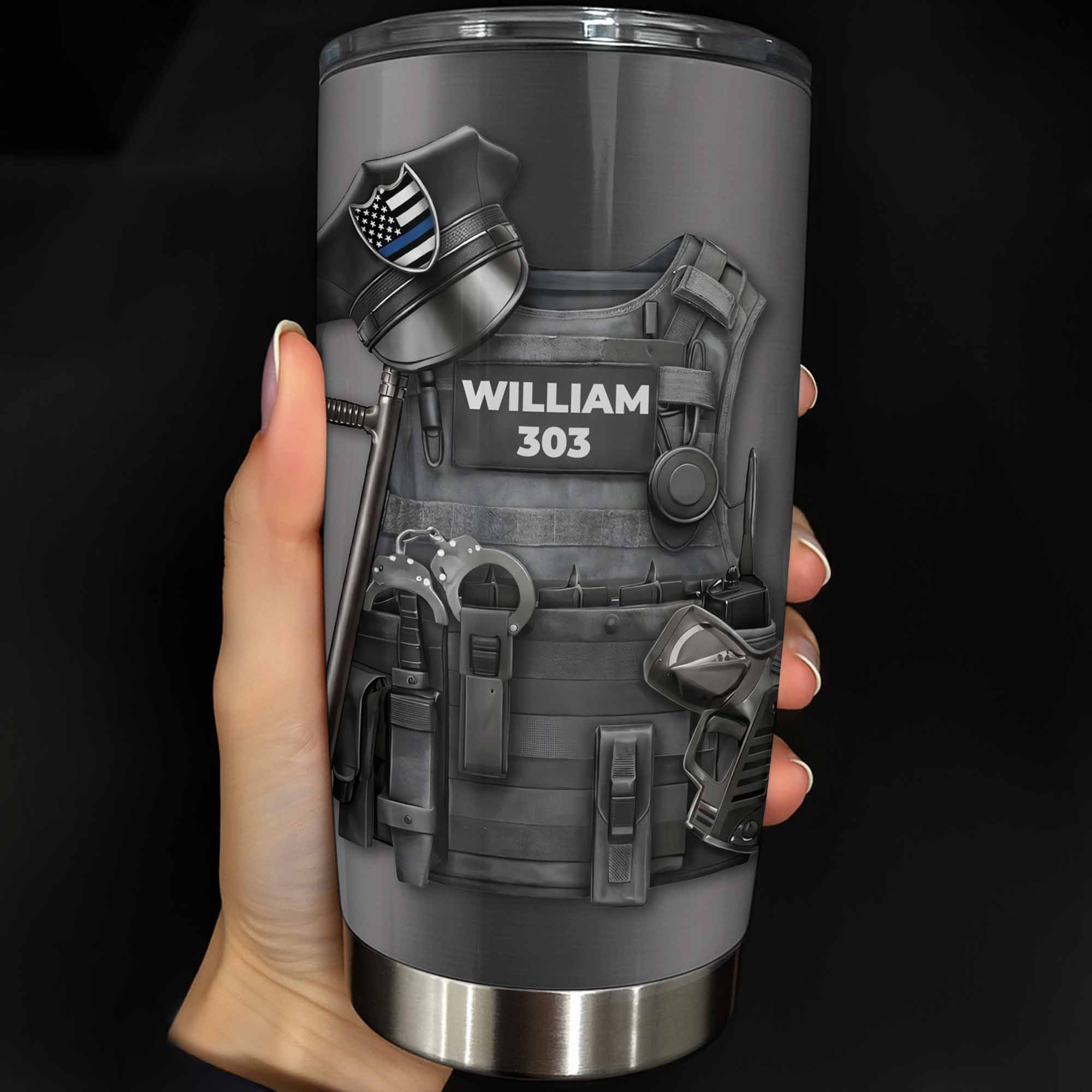 Personalized Show Your Pride Tactical Gear Design Tumbler Gifts For Officers Personalized Show Your Pride Tactical Gear Design Tumbler Gifts For Officers - Image 1