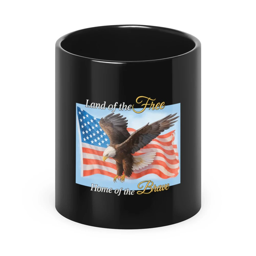 Eagle Land Of The Free Mug Home Of The Brave USA Patriotic Gifts For Anniversary
