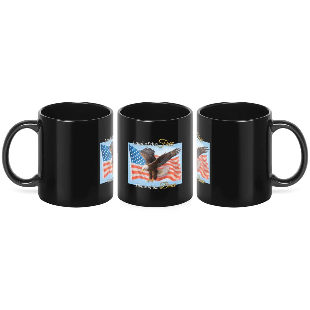 Eagle Land Of The Free Mug Home Of The Brave USA Patriotic Gifts For Anniversary - Image 2
