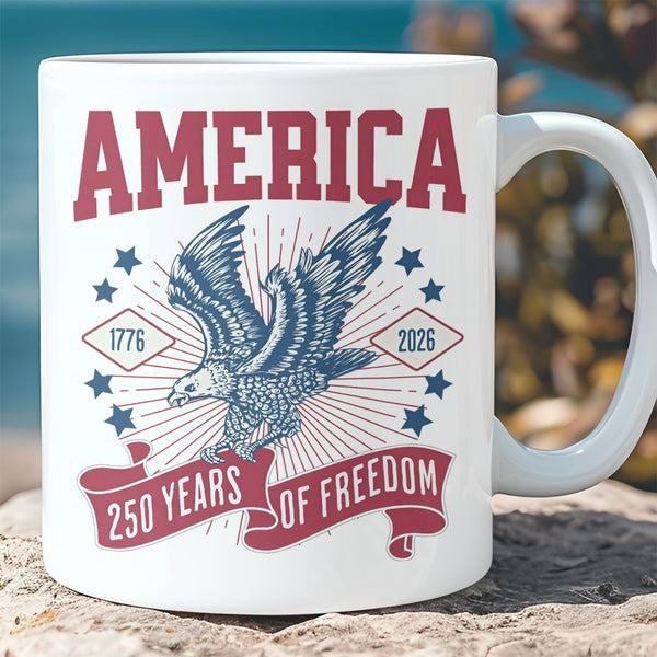 Bald Eagle America 250 Anniversary Mug 1776 2026 250 Years Of Freedom Gifts For Patriotic - Image 2