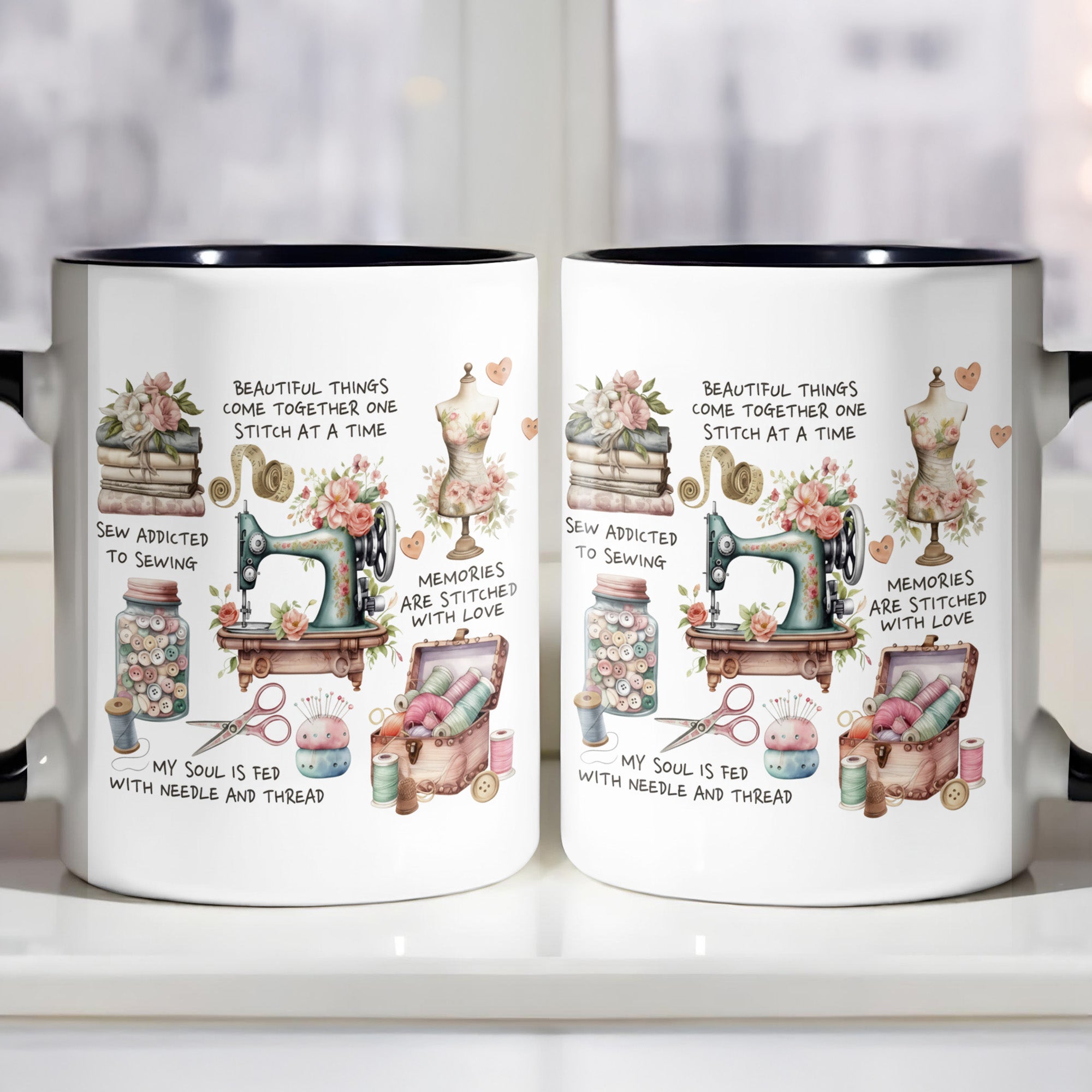 Beautiful Things Come Together Accent Mug Gifts Ideas For Sewing Lovers