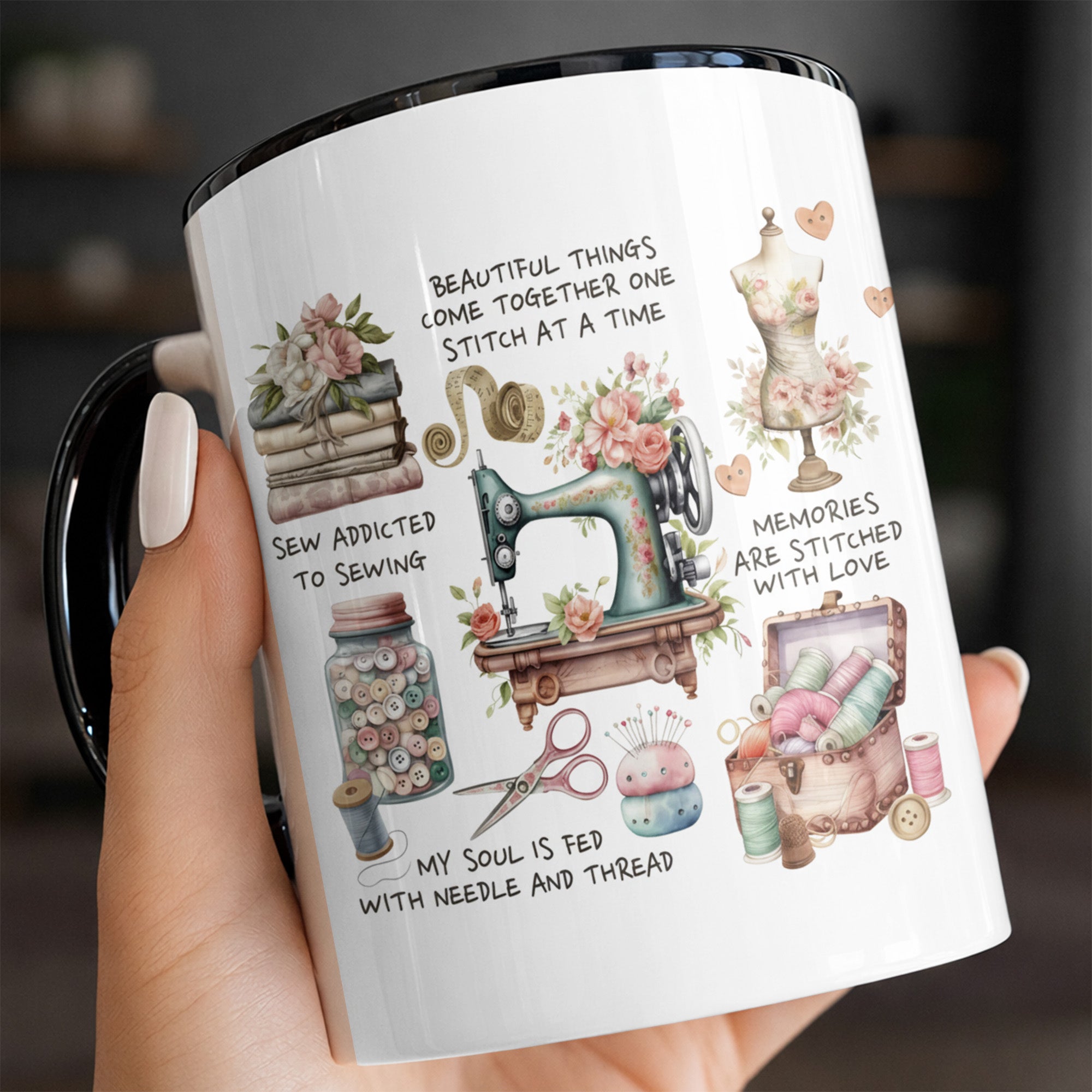 Beautiful Things Come Together Accent Mug Gifts Ideas For Sewing Lovers - Image 2