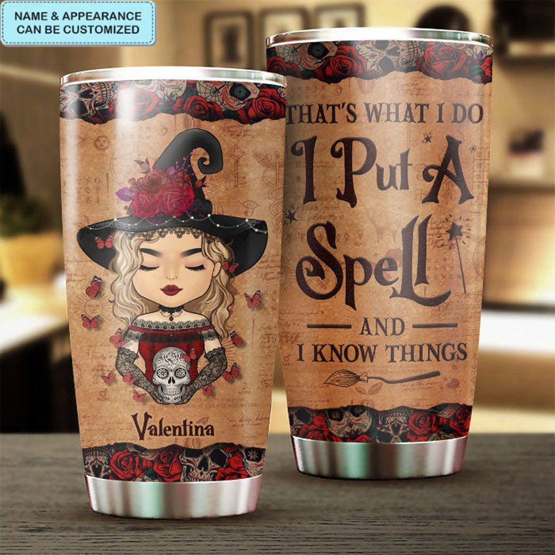 Custom I Put A Spell And I Know Things Tumbler Scary Halloween Tumblers Gift For Halloween - Image 3