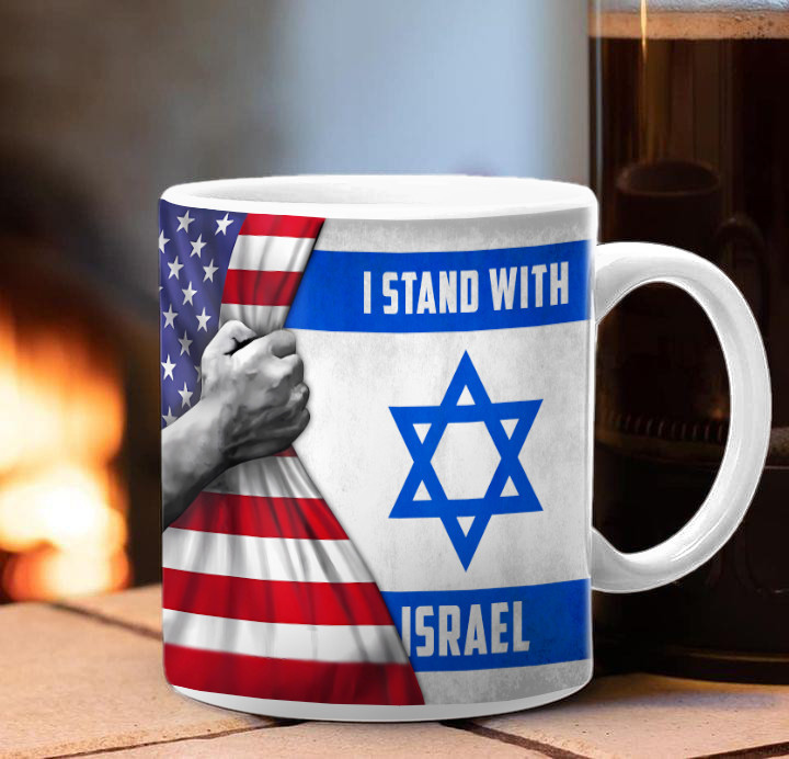 I Stand With Israel Mug American And Israeli Flag Mug Support We Stand With Israel - Image 2