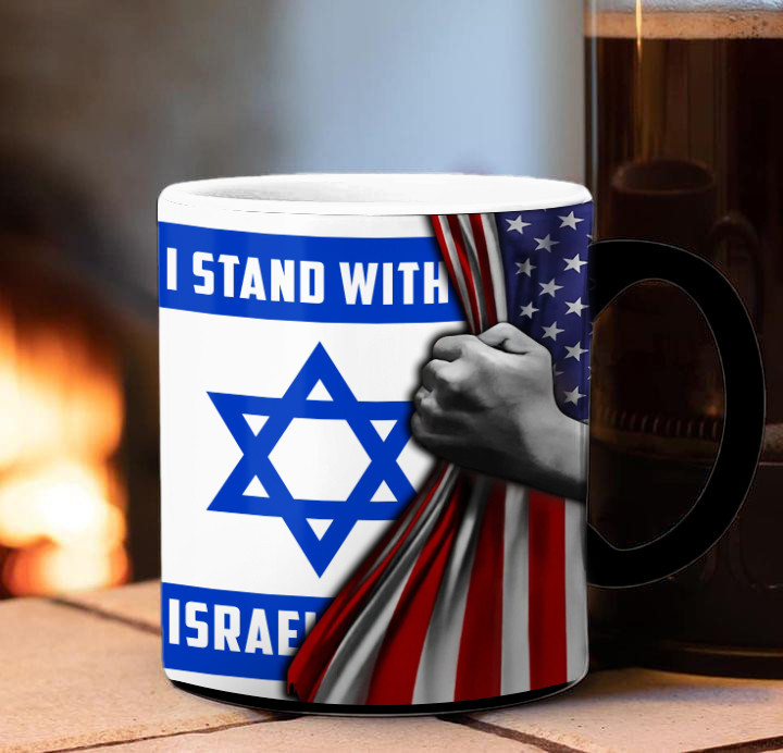 I Stand With Israel Mug American And Israeli Flag Together Mug Support IDF - Image 2
