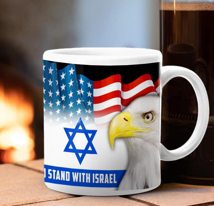I Stand With Israel Mug Eagle American We Stand With Israel Supporting Mug Israeli Cup