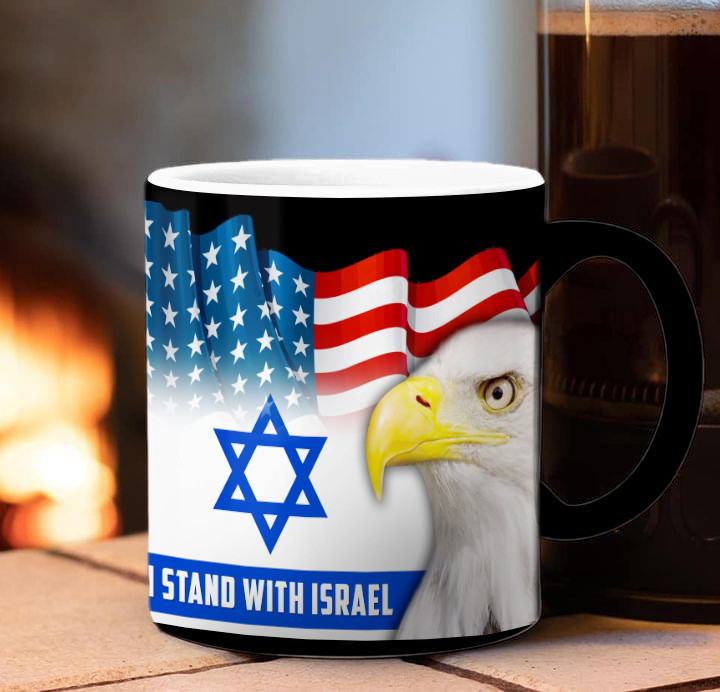 I Stand With Israel Mug Eagle American We Stand With Israel Supporting Mug Israeli Cup - Image 2