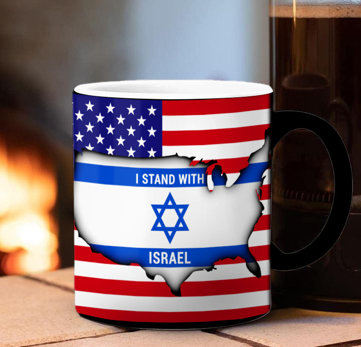 I Stand With Israel Mug Supporters American And Israeli Flag Together Patriotic Mug - Image 2