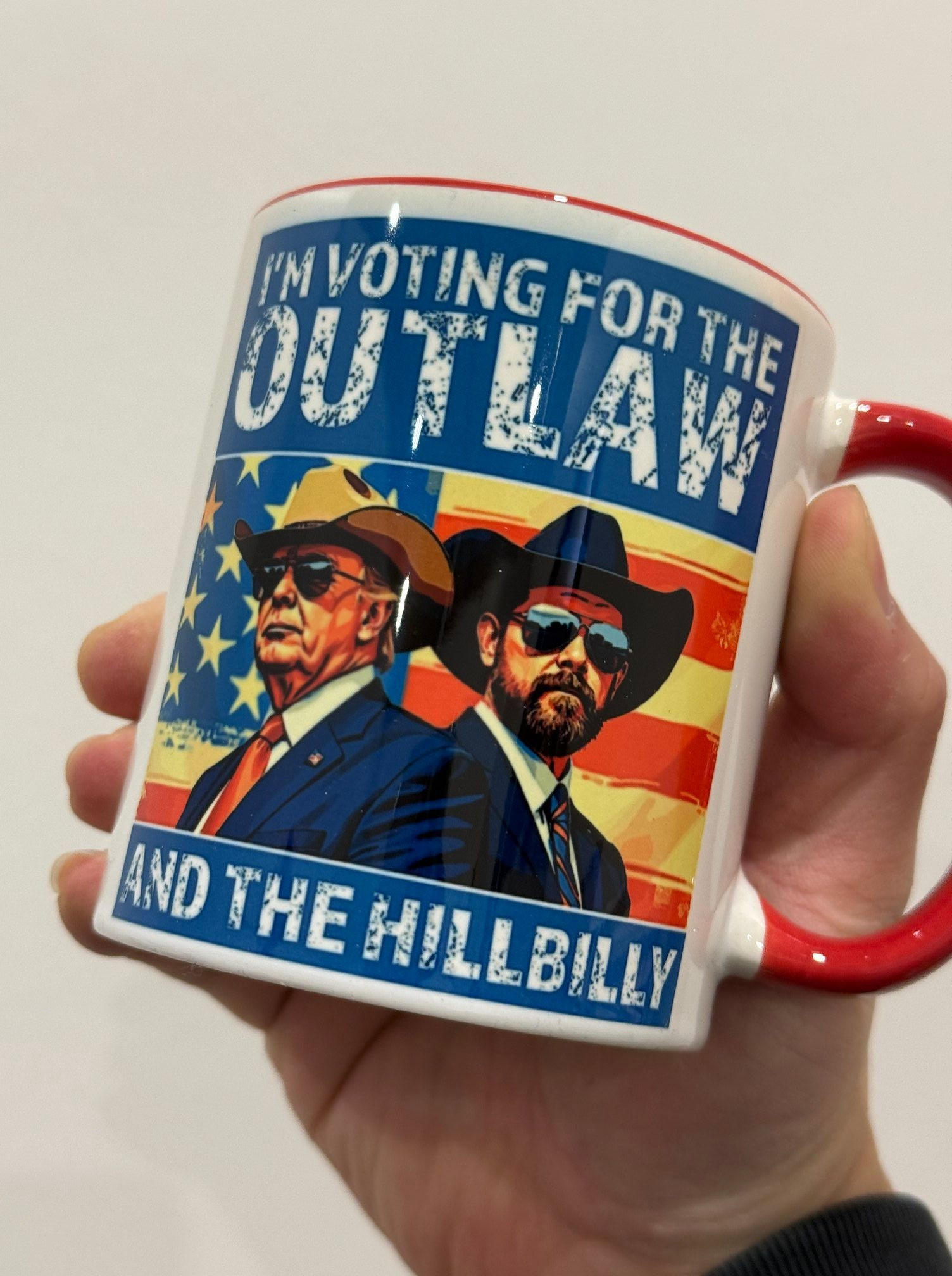 I'm Voting For The Outlaw And The Hillbilly Mug Trump Vance Mug MAGA 2024