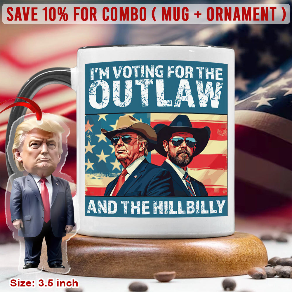 I'm Voting For The Outlaw And The Hillbilly Trump Vance Mug Trump Victory 45 47 Mug