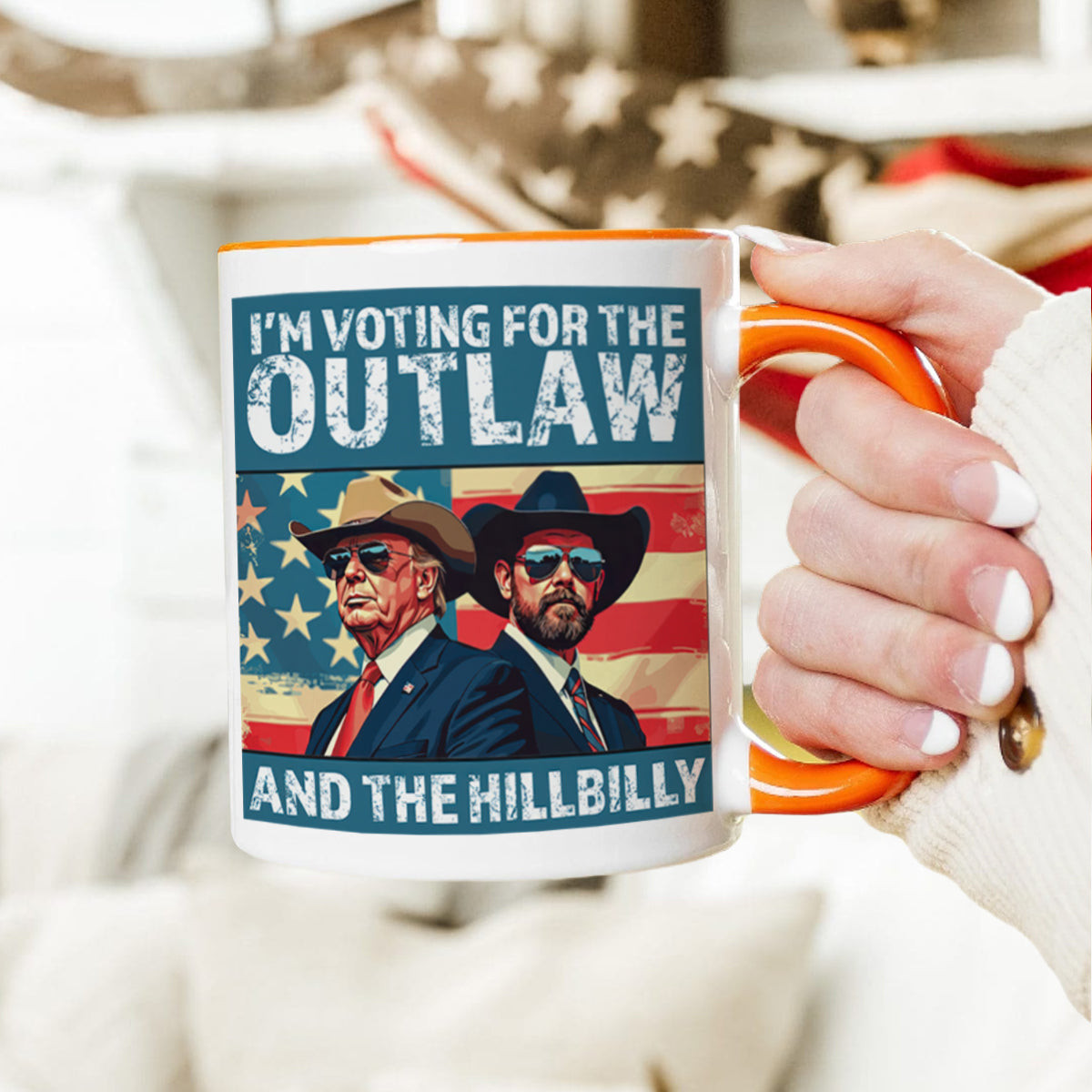 I'm Voting For The Outlaw And The Hillbilly Trump Vance Mug Trump Victory 45 47 Mug - Image 5