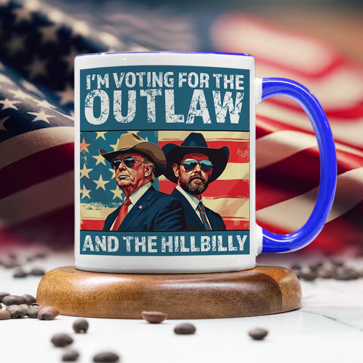 I'm Voting For The Outlaw And The Hillbilly Trump Vance Mug Trump Victory 45 47 Mug - Image 6