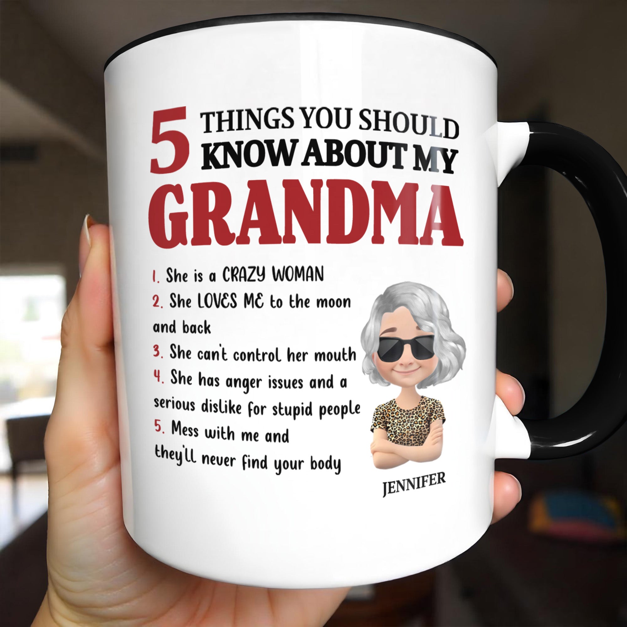 Personalized 5 Things You Should Know About My Grandma Accent Mug Best Gifts For Nana - Image 2