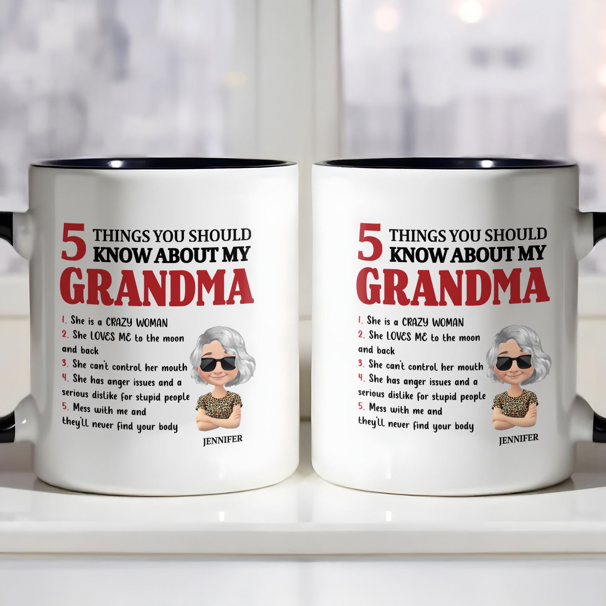 Personalized 5 Things You Should Know About My Grandma Accent Mug Best Gifts For Nana