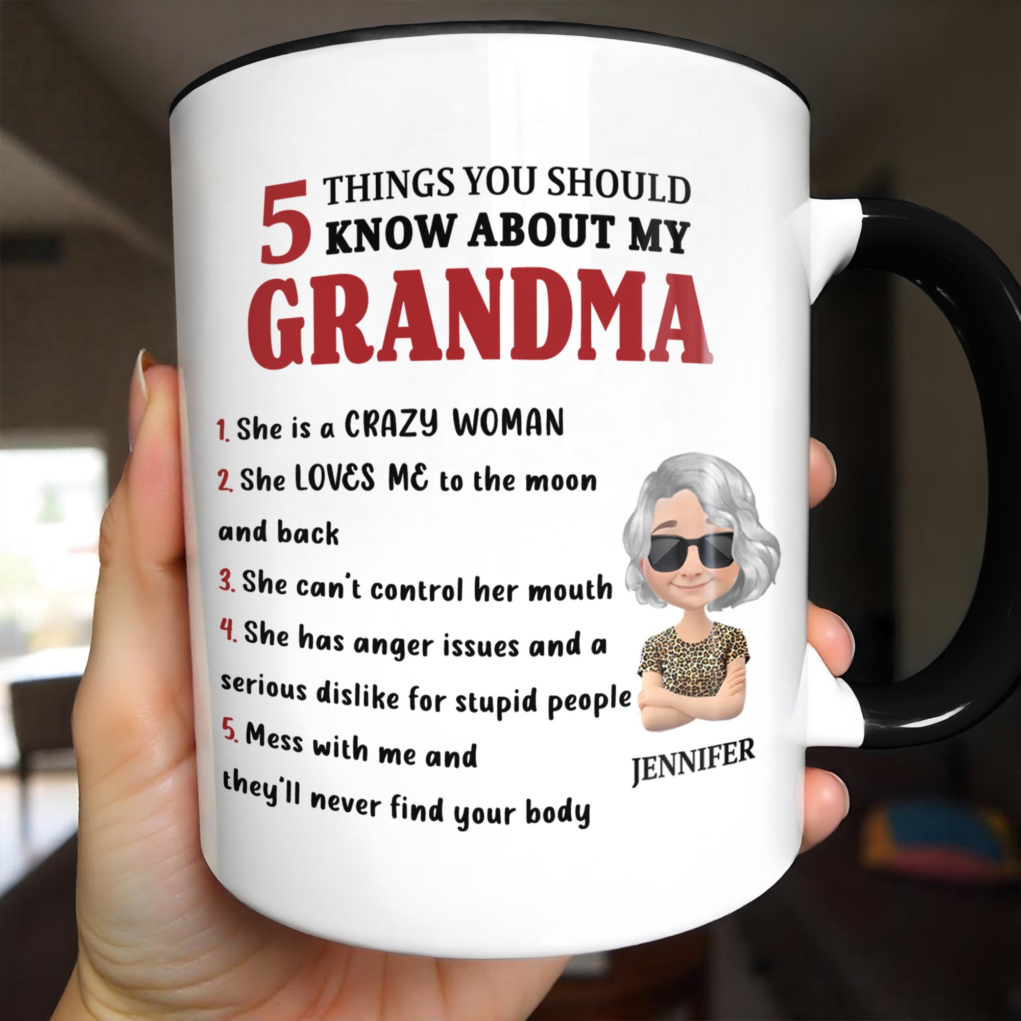 Personalized 5 Things You Should Know About My Grandma Accent Mug Gifts For Nana