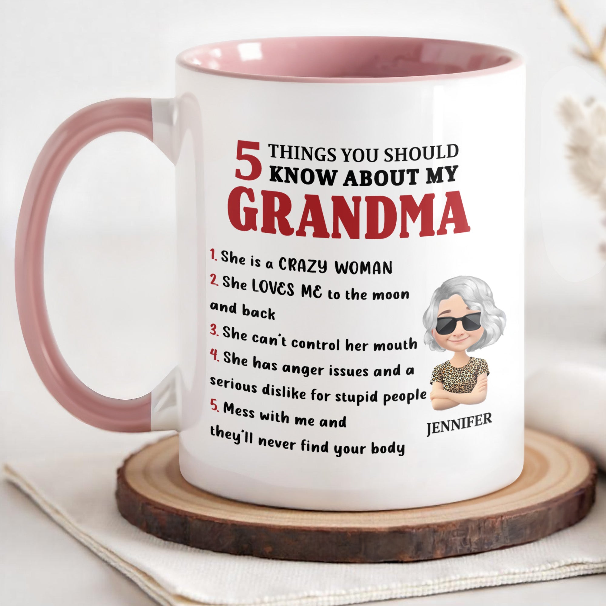 Personalized 5 Things You Should Know About My Grandma Accent Mug Gifts For Nana - Image 2