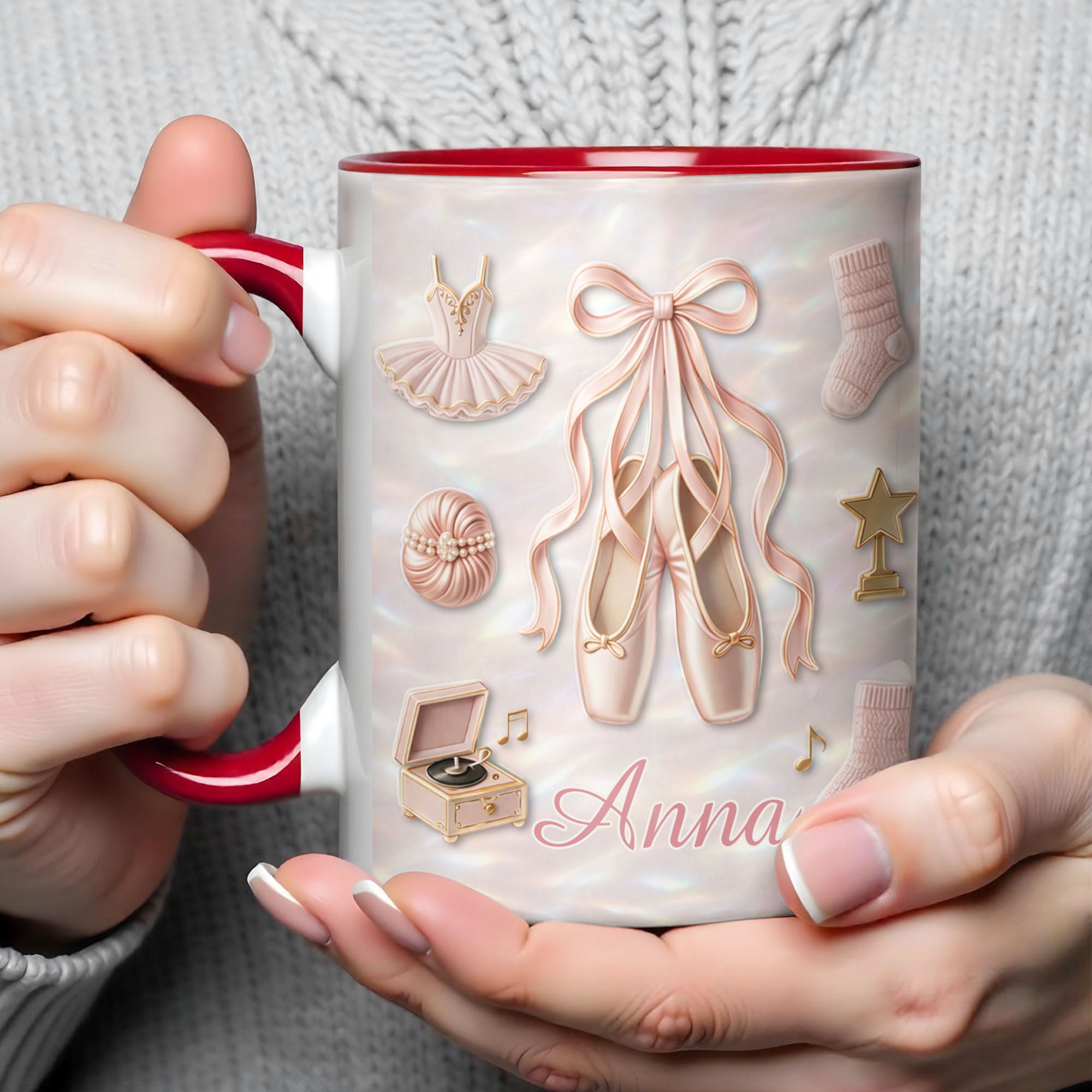 Personalized A Beautiful Dance Accent Mug Ballet Shoes Tutu Music Box Coffee Cup Gifts - Image 4