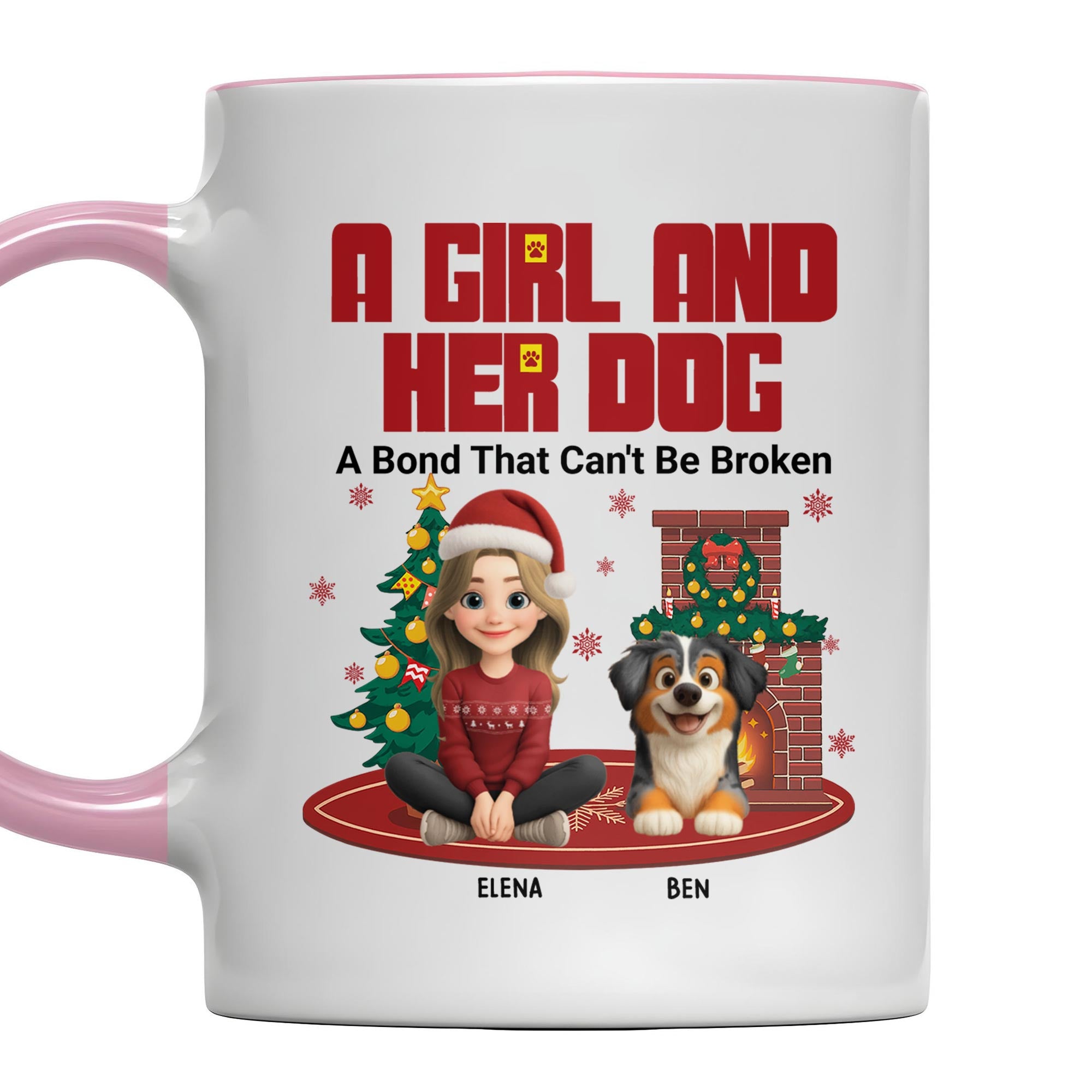 Personalized A Girl And Her Dog A Bond That Can't Be Broken Accent Mug Gifts For Dog Mom - Image 6