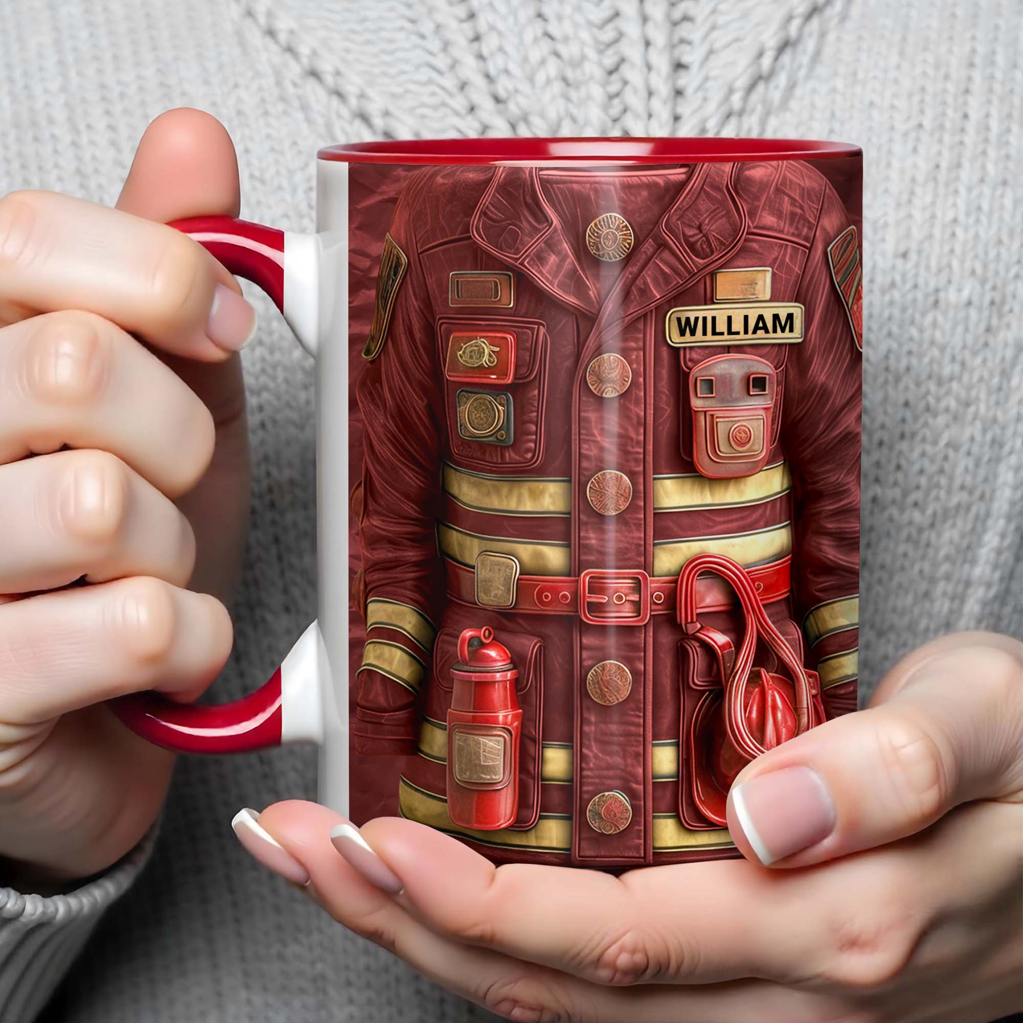 Personalized A Heroic Design For The Bravest Hearts Accent Mug Gifts For Firefighter - Image 5