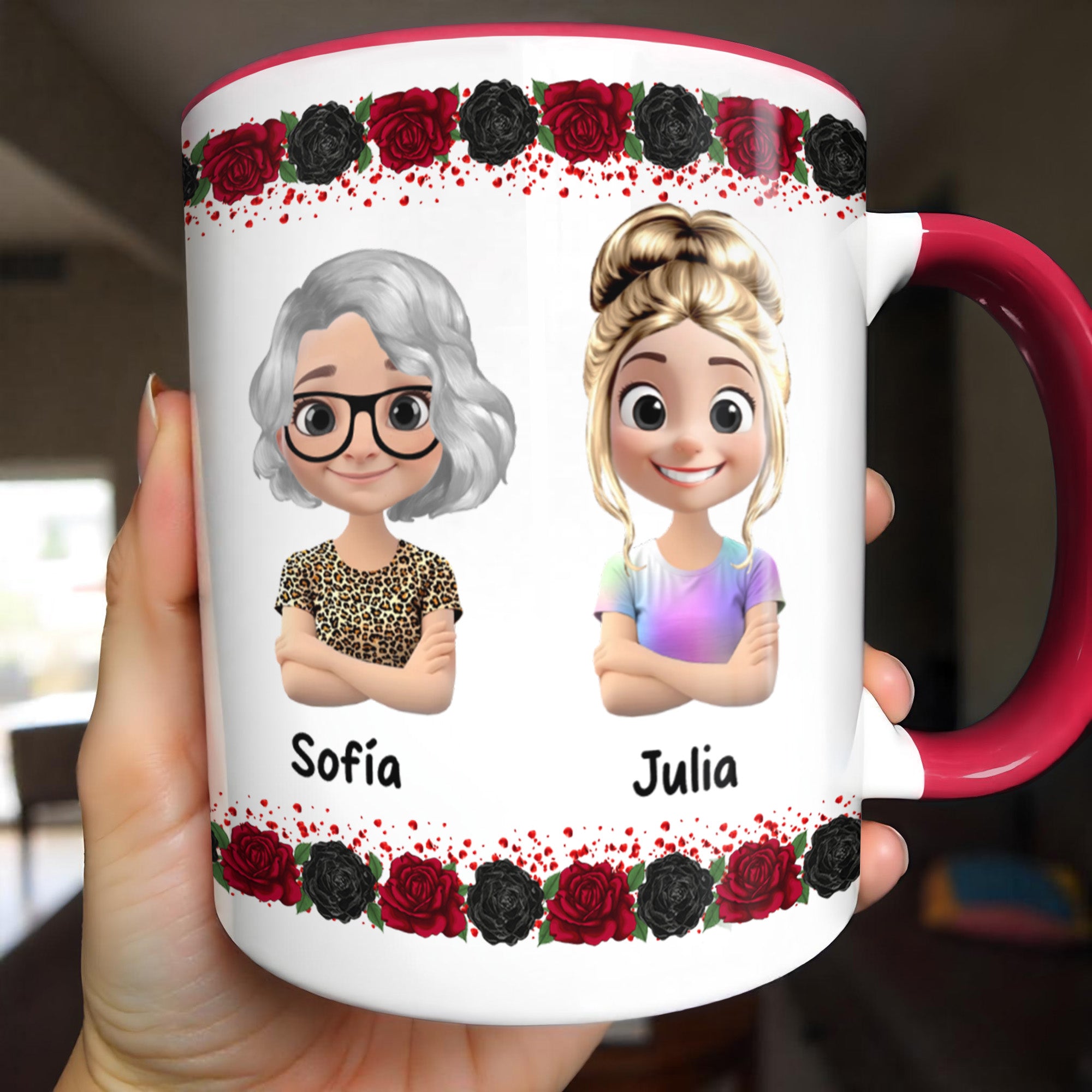 Personalized A Mi Hija Valiente Roses Accent Mug Best Gifts For Daughters - Image 5