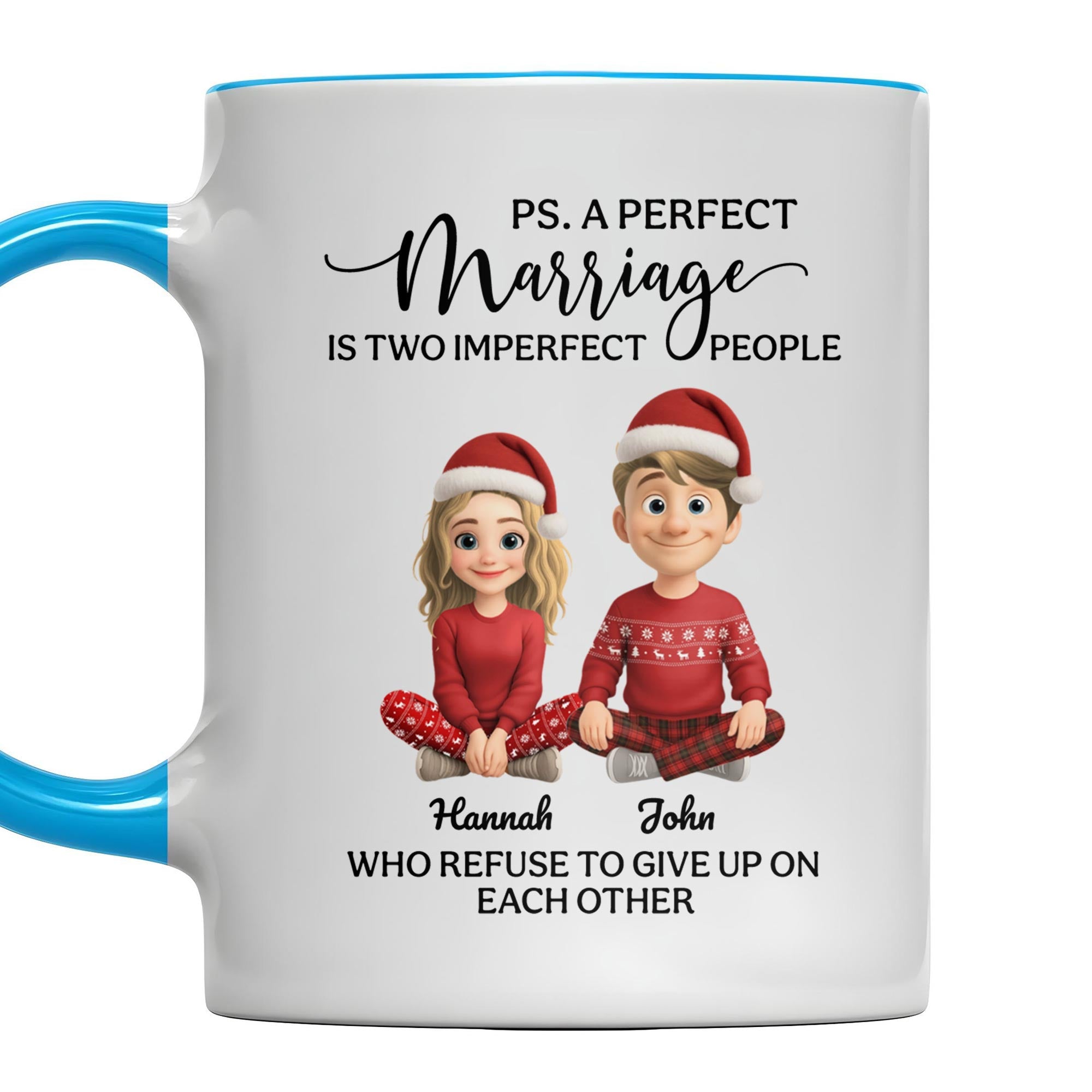 Personalized A Perfect Marriage Is Two Imperfect People Accent Mug Christmas Gifts For Couples - Image 7
