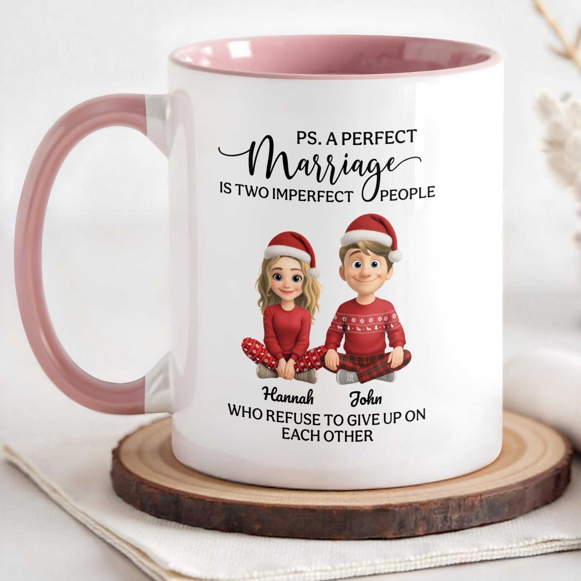 Personalized A Perfect Marriage Is Two Imperfect People Accent Mug Christmas Gifts For Couples - Image 4