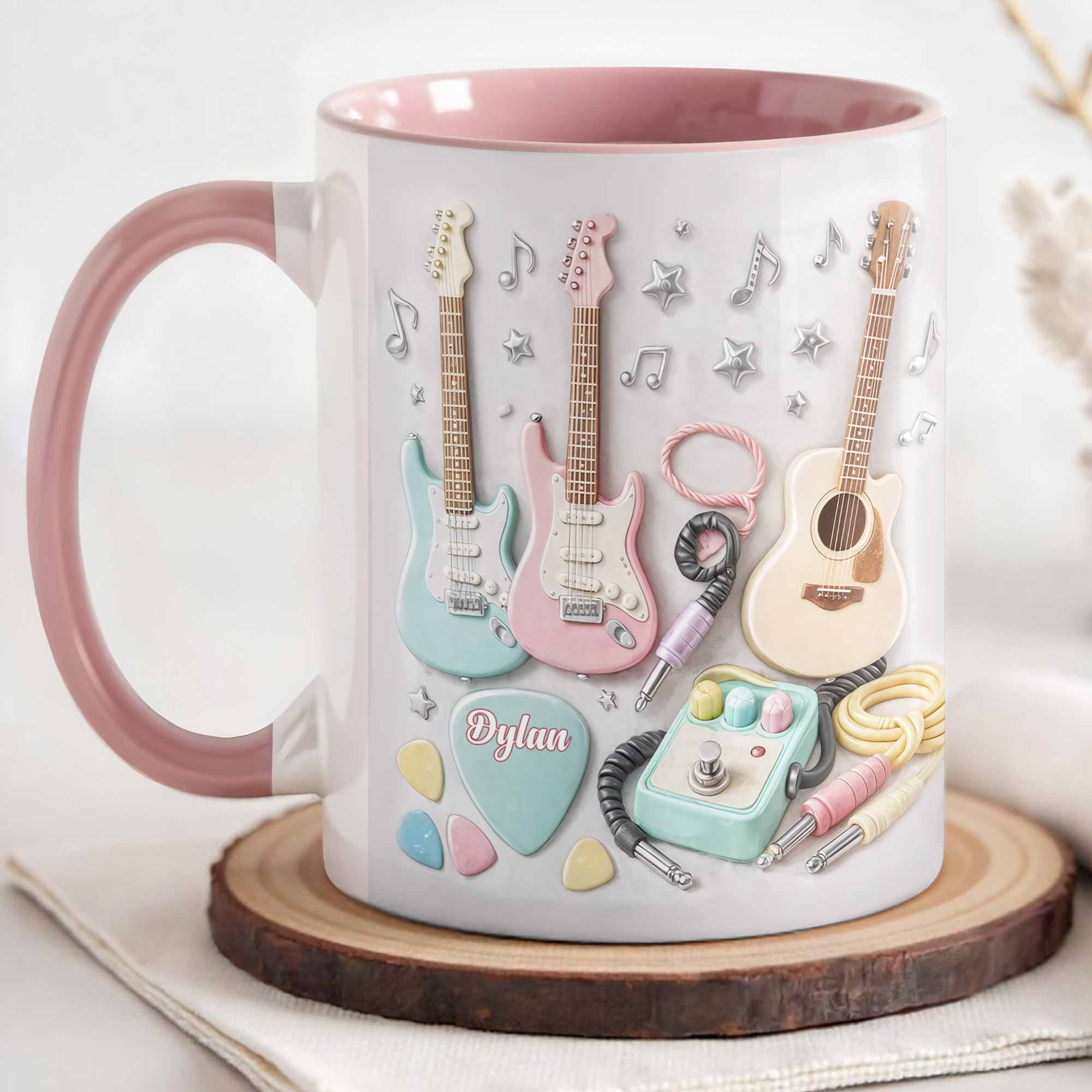 Personalized A Symphony Of Style And Sound Guitars And Music Notes Accent Mug Music Lover Gifts - Image 3