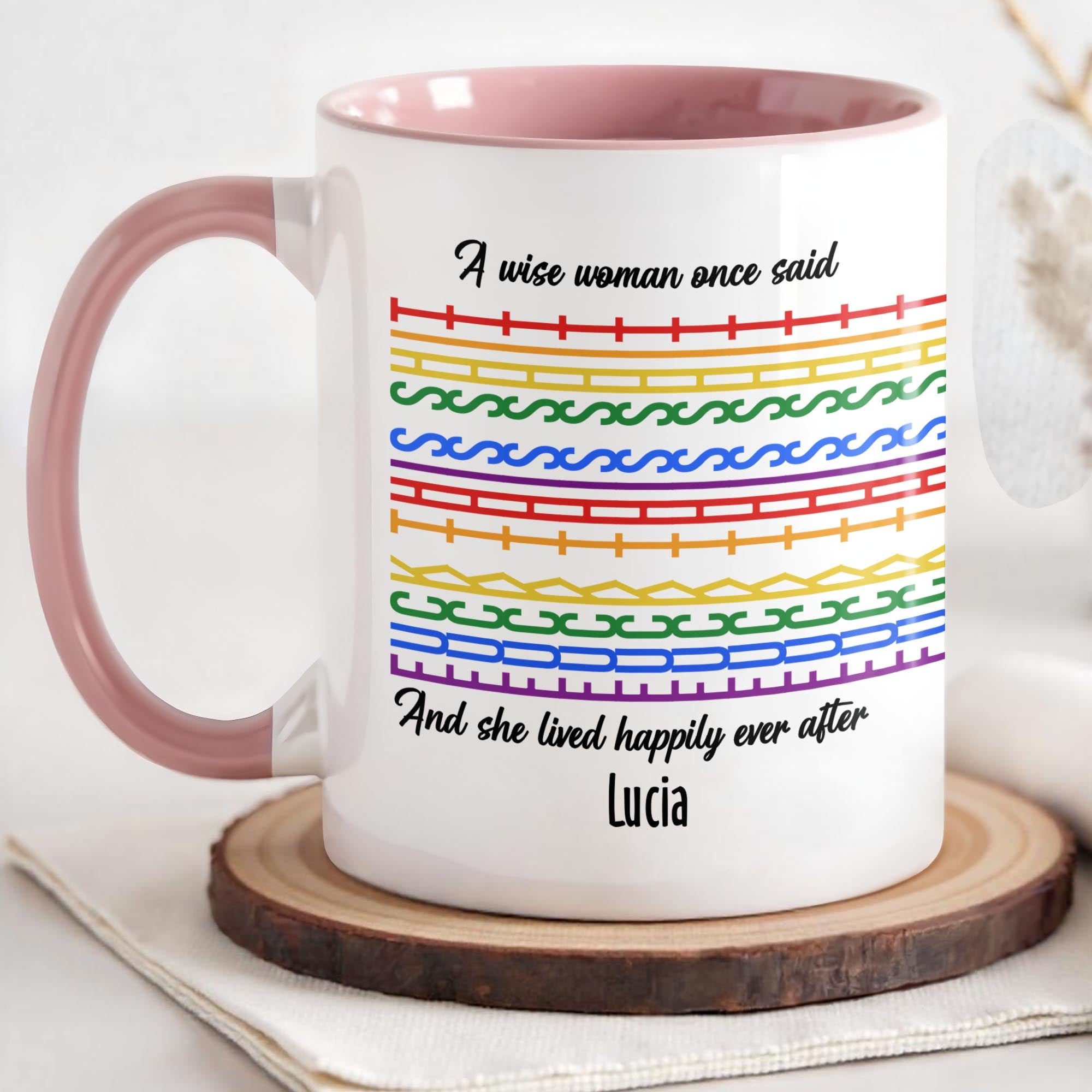 Personalized A Wise Woman Once Said Accent Mug Fret Pattern Coffee Cup Gifts For Her - Image 3