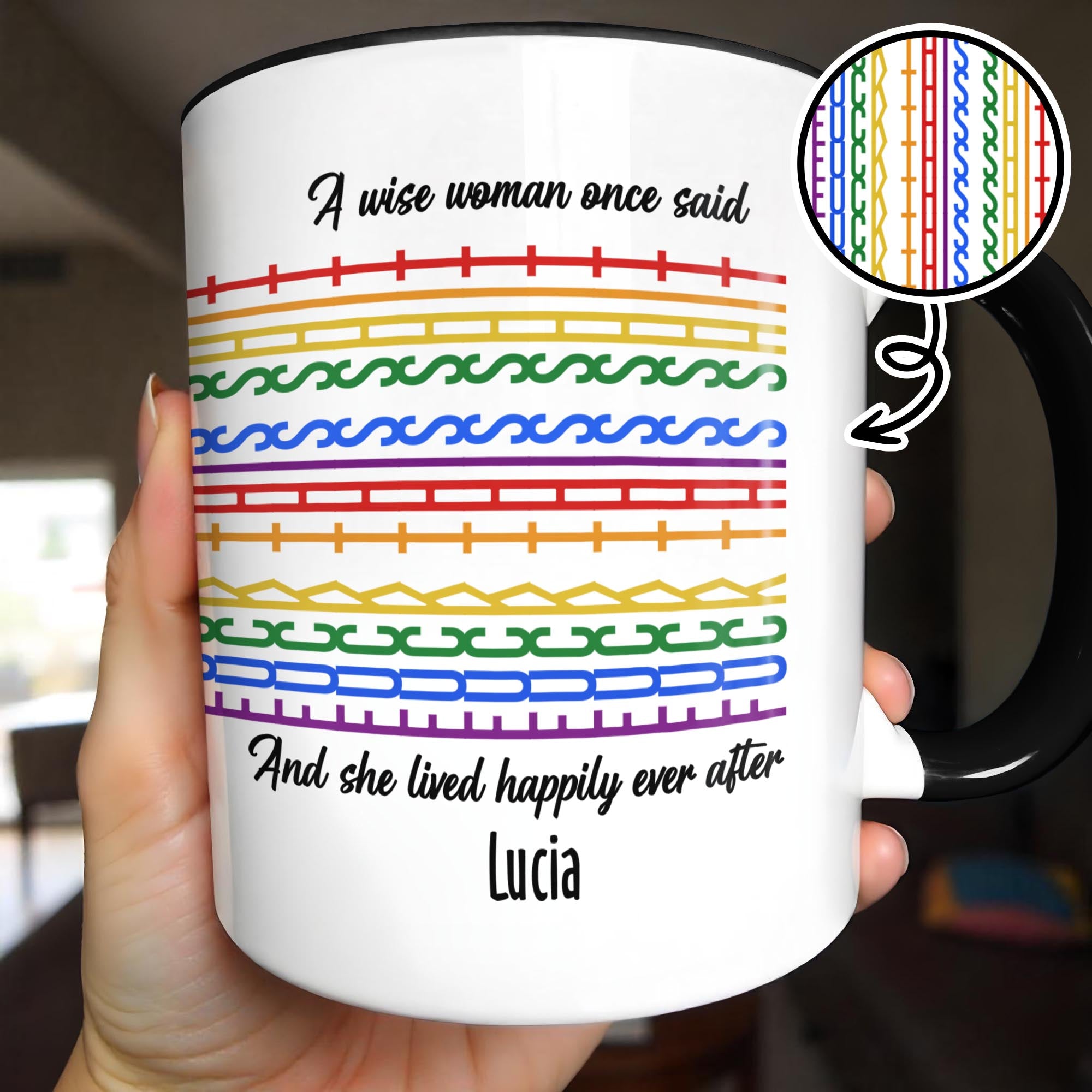 Personalized A Wise Woman Once Said Accent Mug Fret Pattern Coffee Cup Gifts For Her - Image 4