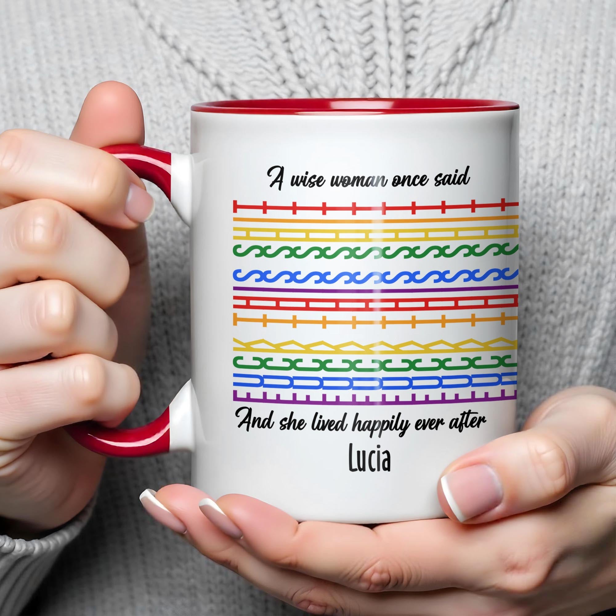 Personalized A Wise Woman Once Said Accent Mug Fret Pattern Coffee Cup Gifts For Her - Image 5