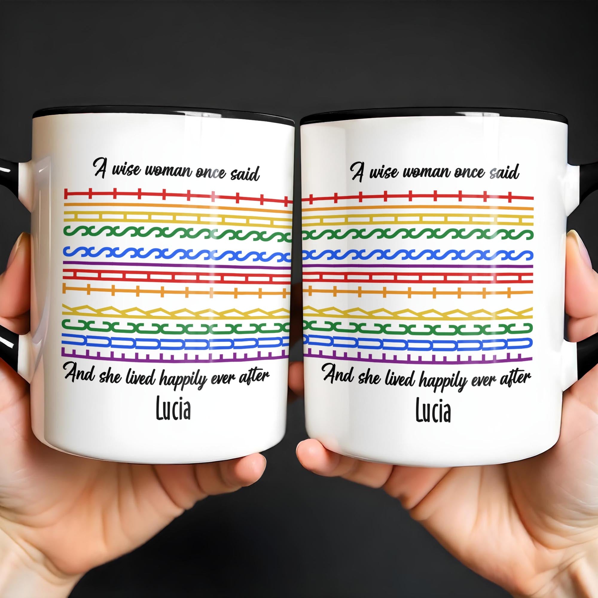 Personalized A Wise Woman Once Said Accent Mug Fret Pattern Coffee Cup Gifts For Her - Image 2