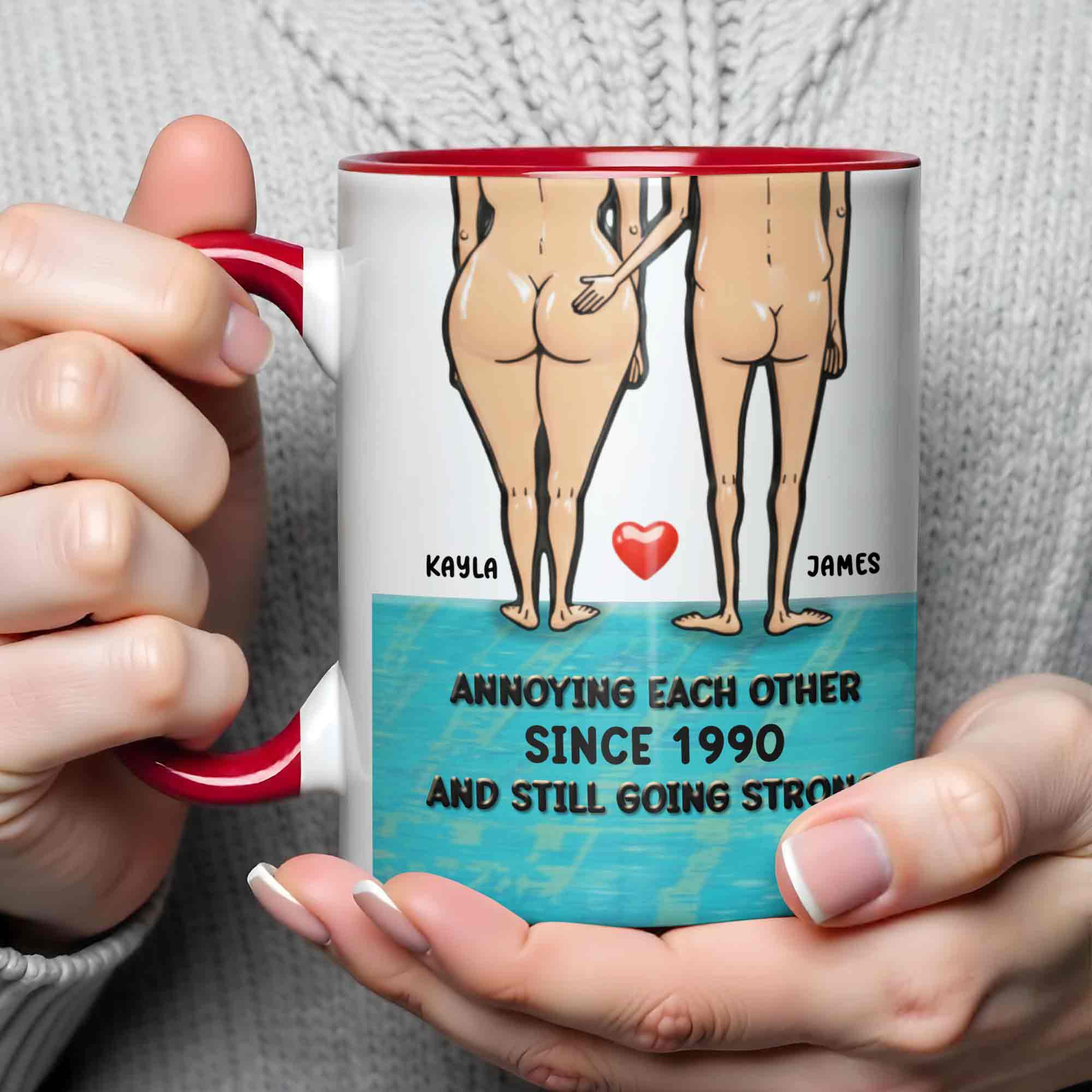 Personalized Annoying Each Other Since 1990 And Still Going Strong Accent Mug Funny Couple Gift - Image 4