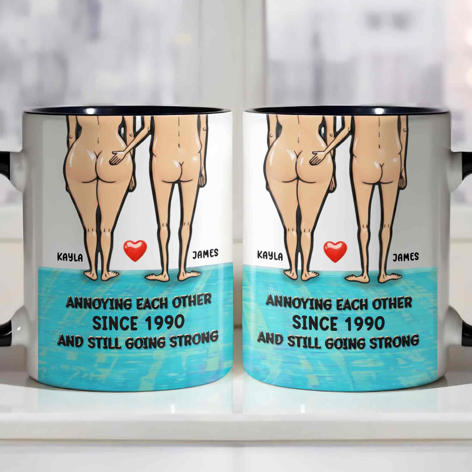 Personalized Annoying Each Other Since 1990 And Still Going Strong Accent Mug Funny Couple Gift