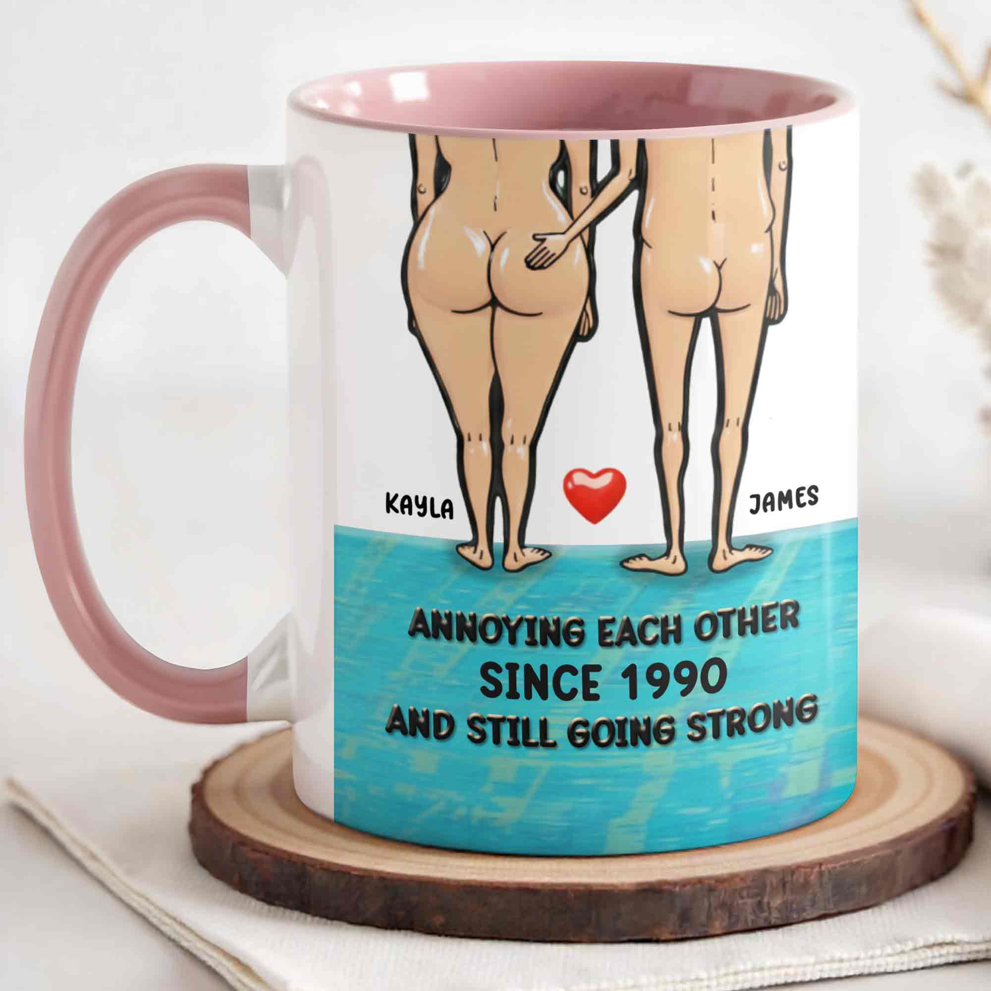 Personalized Annoying Each Other Since 1990 And Still Going Strong Accent Mug Funny Couple Gift - Image 3