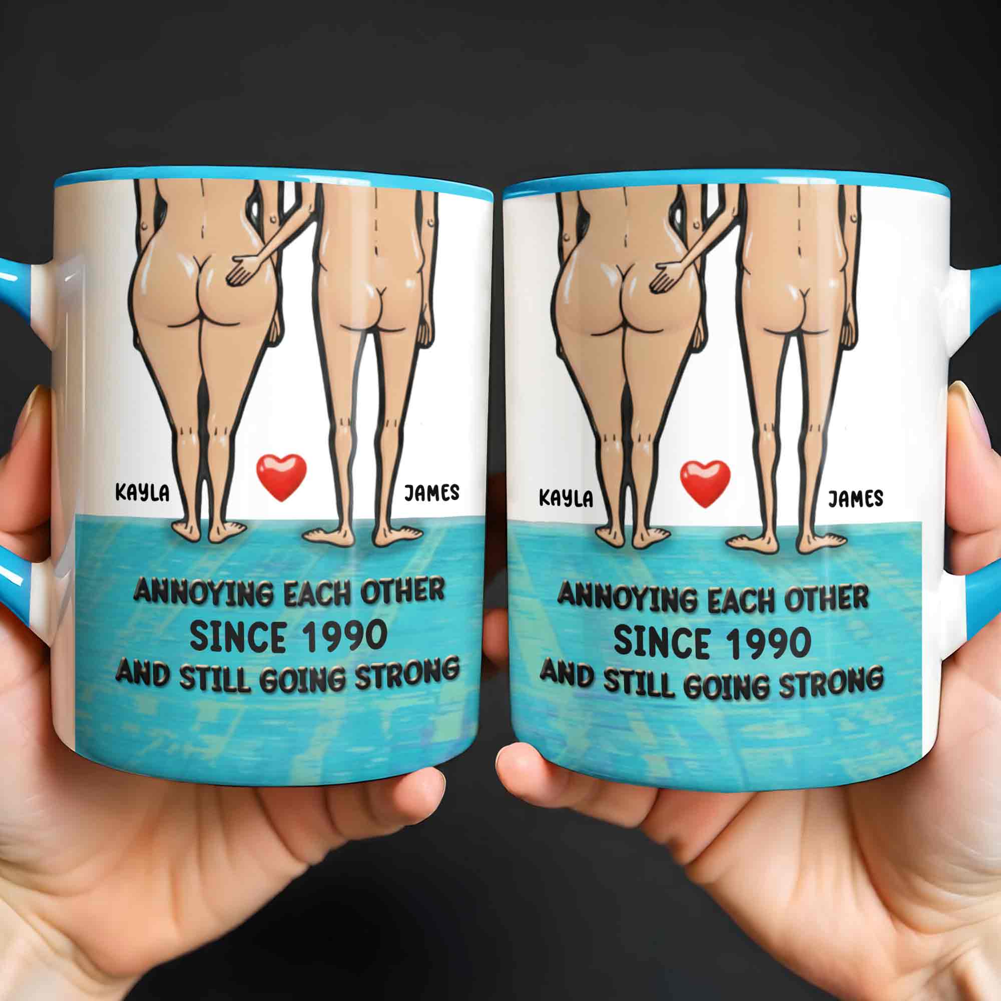 Personalized Annoying Each Other Since 1990 And Still Going Strong Accent Mug Funny Couple Gift - Image 6