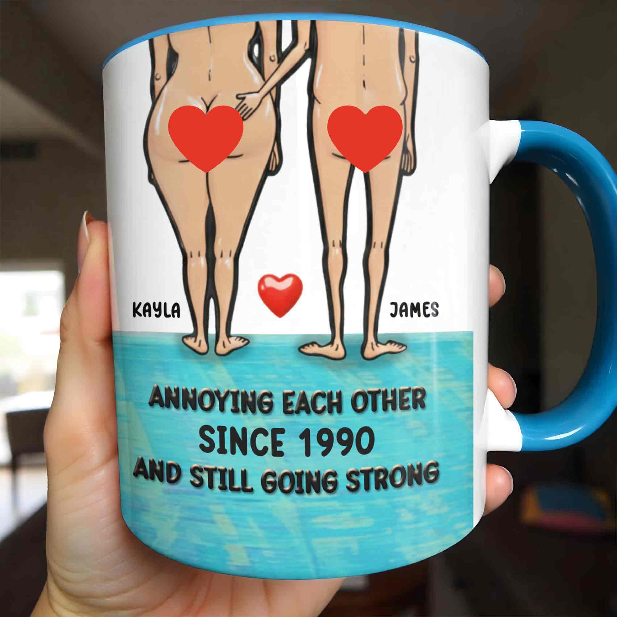 Personalized Annoying Each Other Since 1990 And Still Going Strong Accent Mug Funny Couple Gift - Image 2