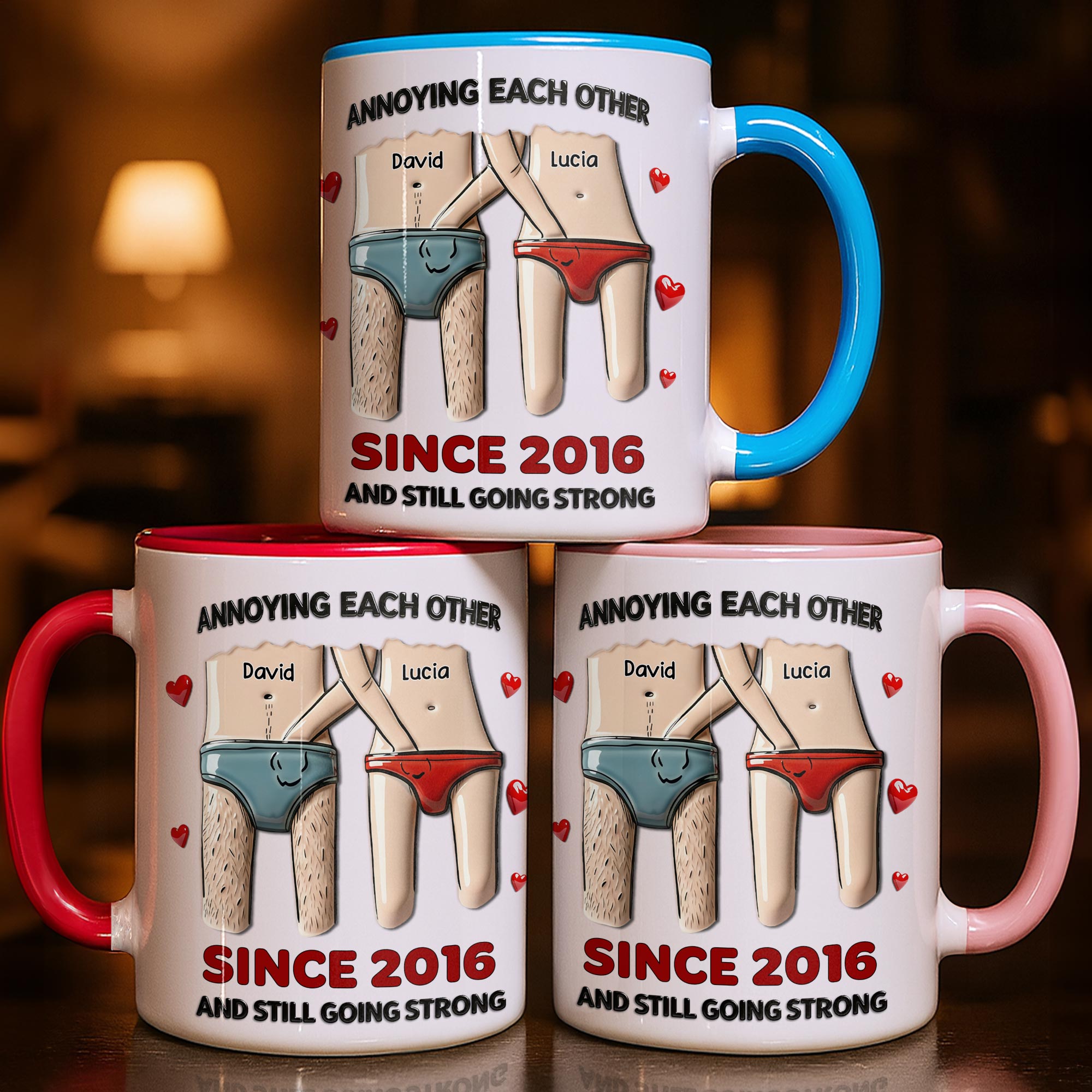 Personalized Annoying Each Other Since Accent Mug Funny Cartoon Couple Design Cup Gifts - Image 2