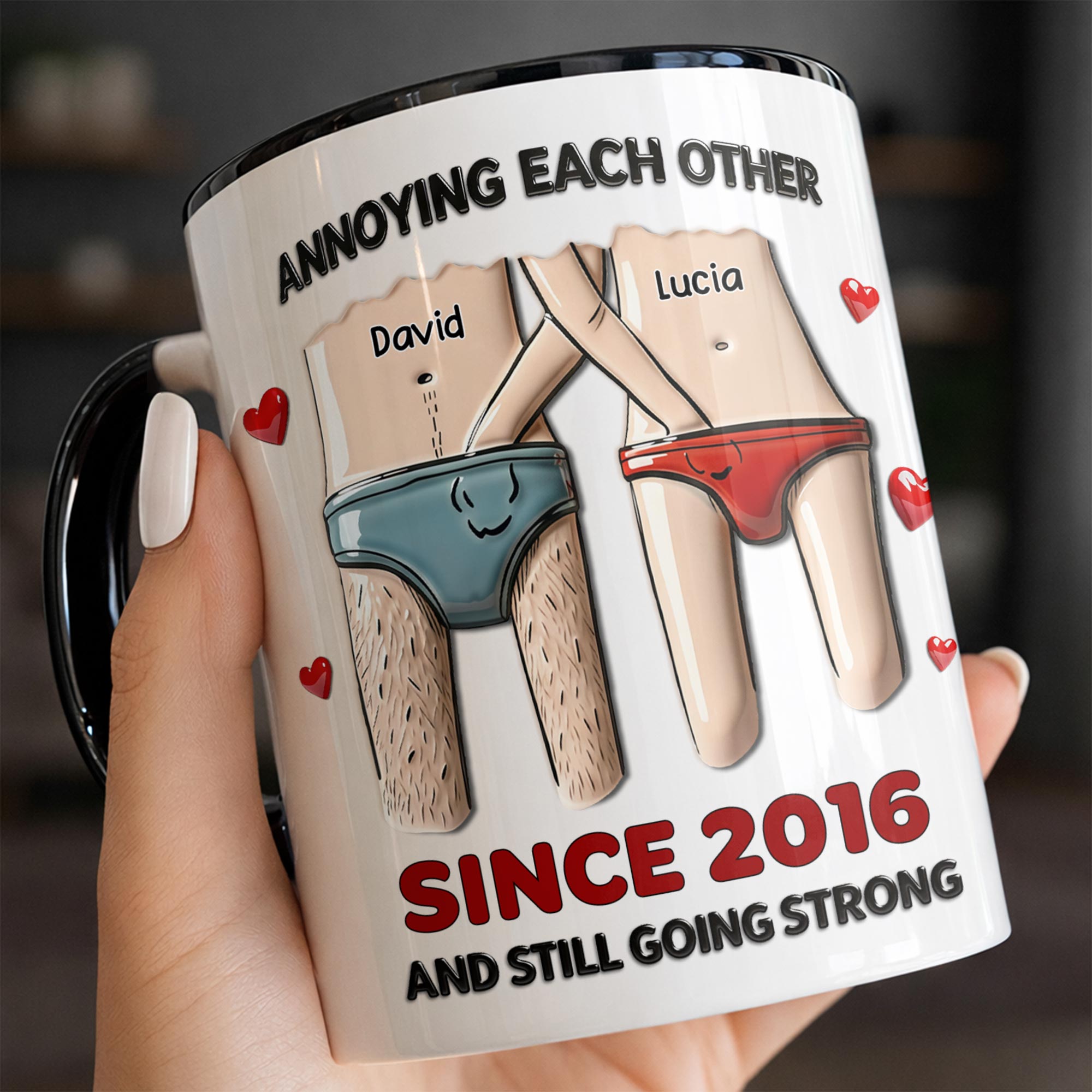 Personalized Annoying Each Other Since Accent Mug Funny Cartoon Couple Design Cup Gifts - Image 5