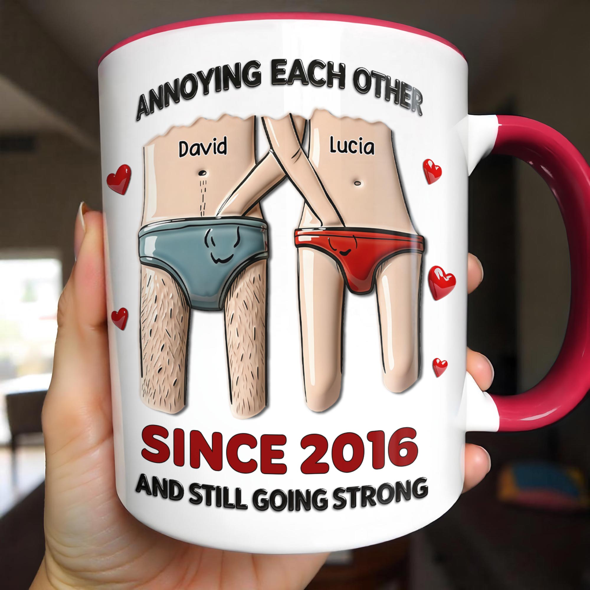 Personalized Annoying Each Other Since Accent Mug Funny Cartoon Couple Design Cup Gifts - Image 4