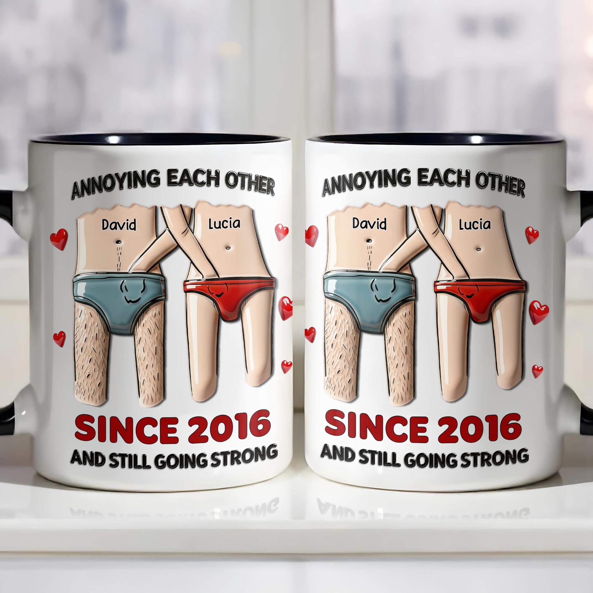 Personalized Annoying Each Other Since Accent Mug Funny Cartoon Couple Design Cup Gifts