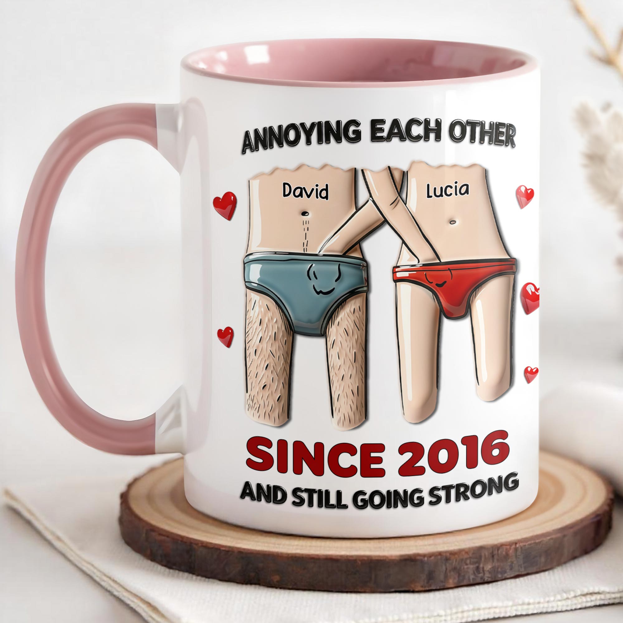 Personalized Annoying Each Other Since Accent Mug Funny Cartoon Couple Design Cup Gifts - Image 3