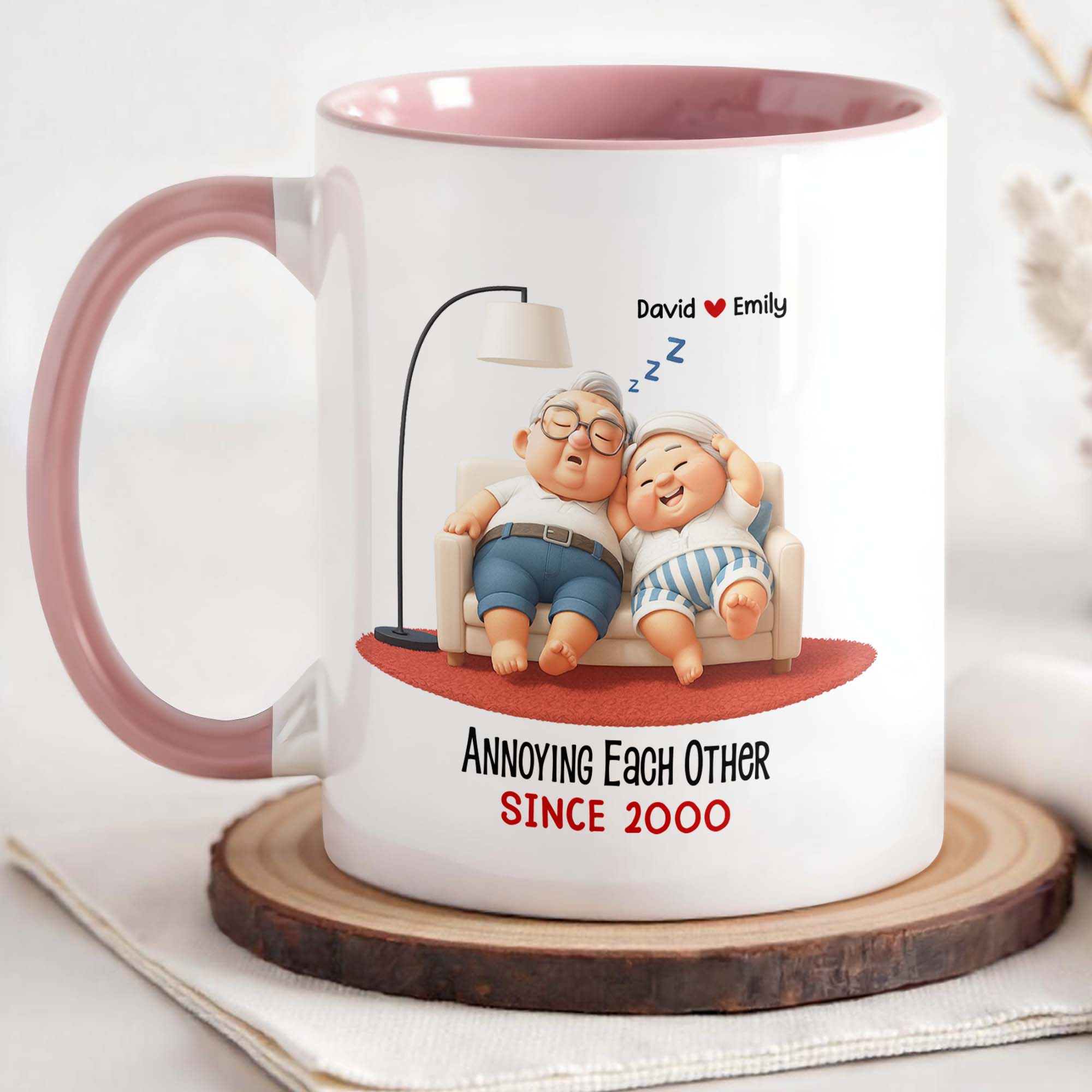 Personalized Annoying Each Other Since Couple On A Couch Accent Mug Best Gifts For Couples - Image 4