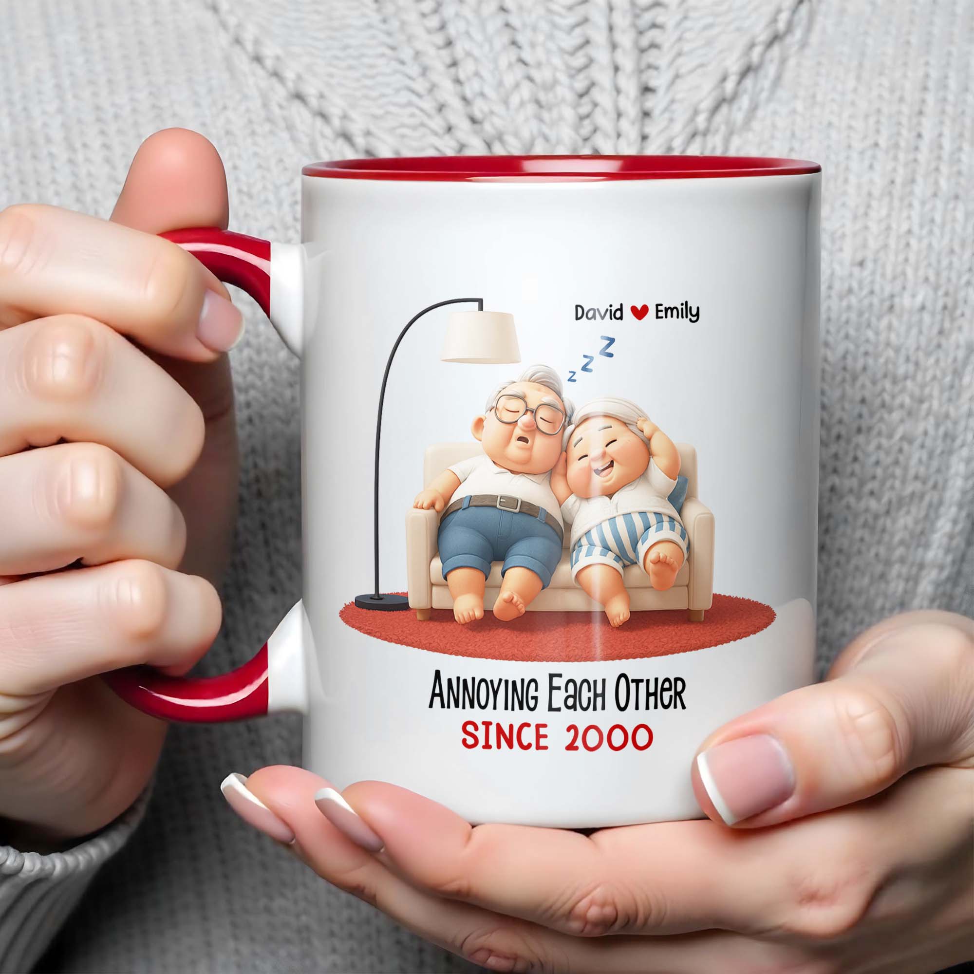 Personalized Annoying Each Other Since Couple On A Couch Accent Mug Best Gifts For Couples - Image 5