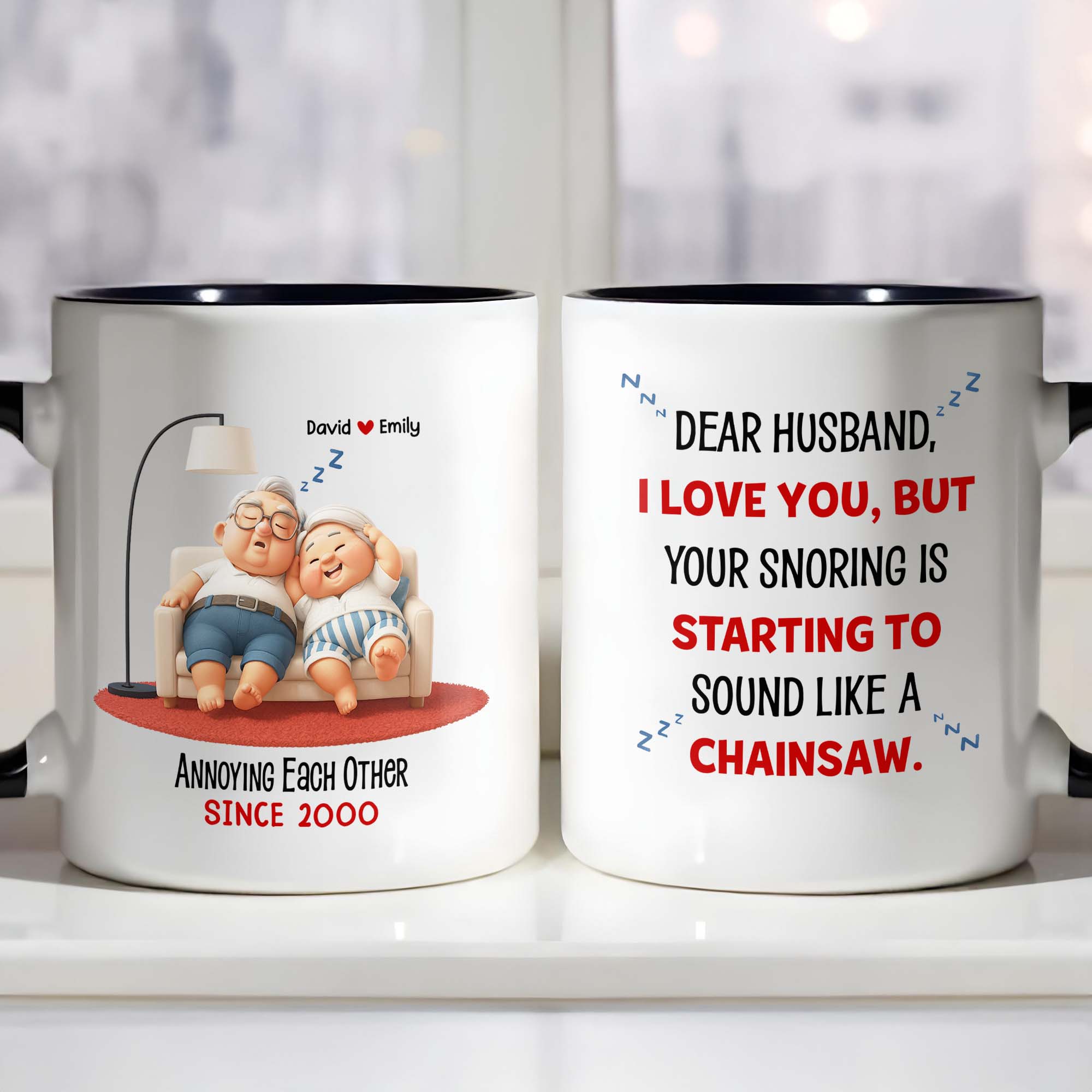 Personalized Annoying Each Other Since Couple On A Couch Accent Mug Best Gifts For Couples