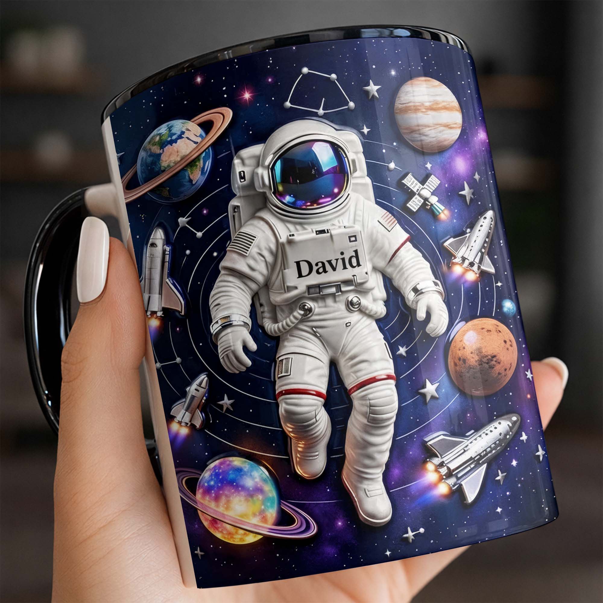 Personalized Astronaut And Planets Accent Mug Explore The Galaxy Cup Astronaut Lovers Gifts - Image 7