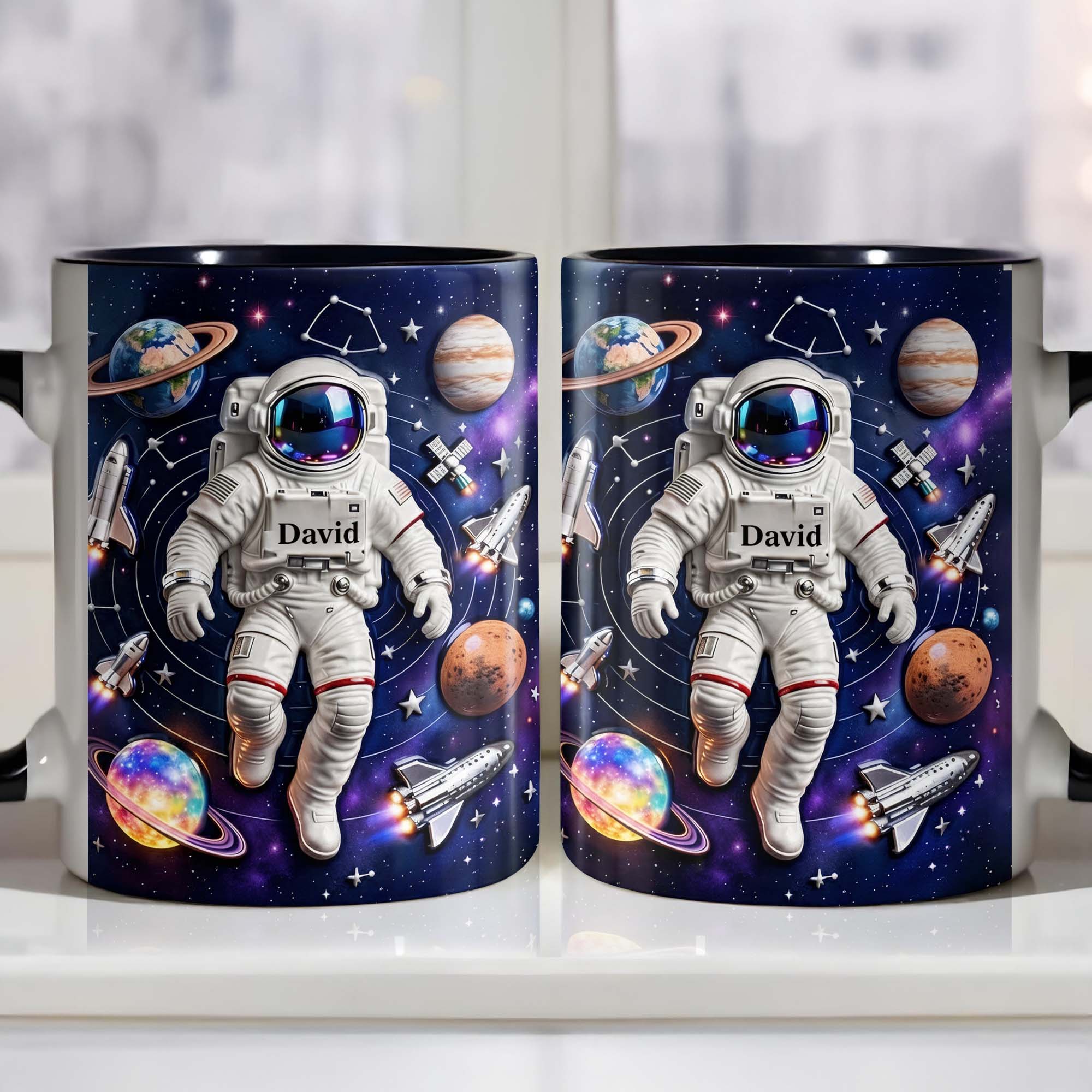 Personalized Astronaut And Planets Accent Mug Explore The Galaxy Cup Astronaut Lovers Gifts - Image 5