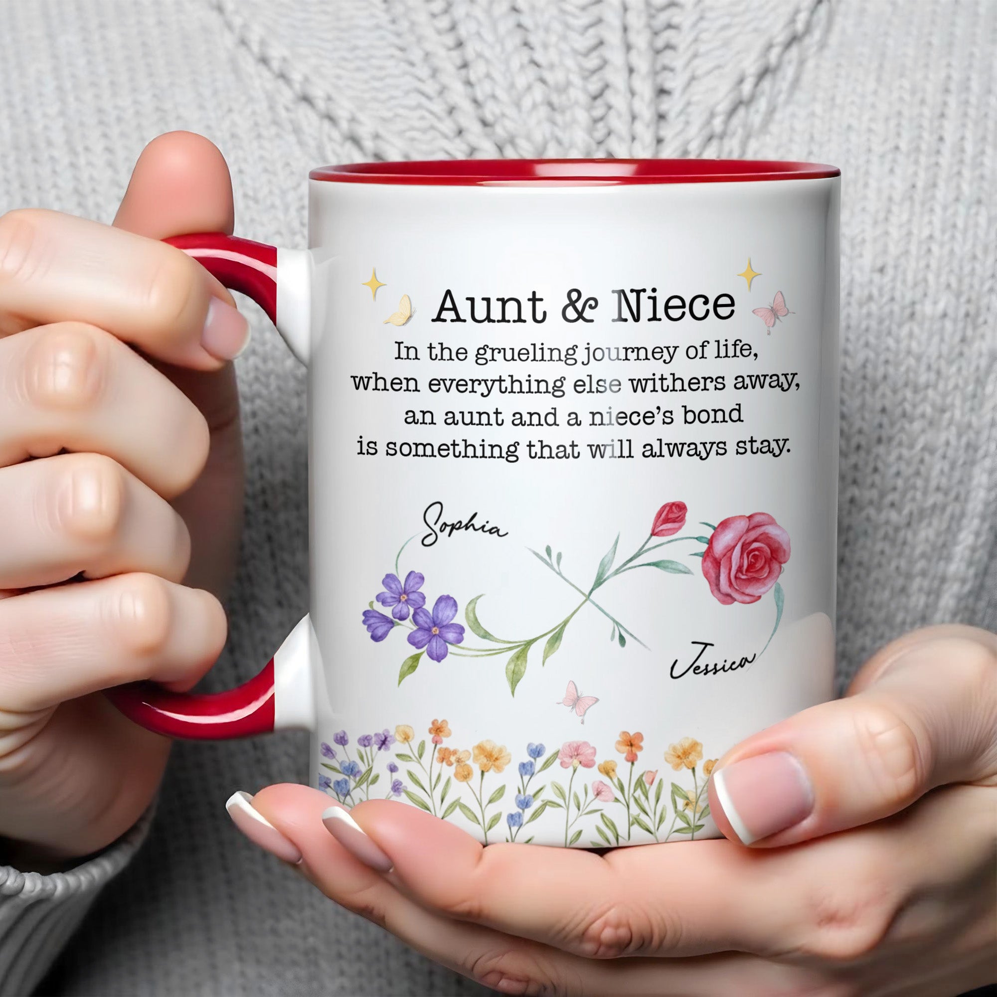 Personalized Aunt And Niece Everlasting Bond Accent Mug Auntie Birthday Present - Image 3