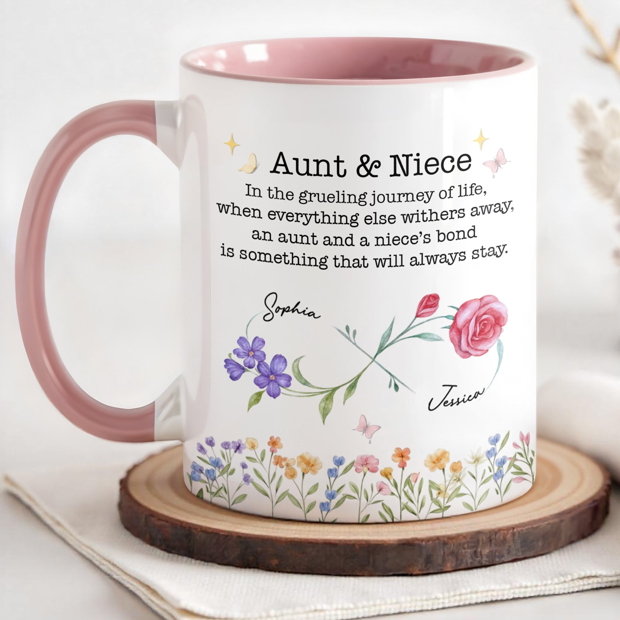 Personalized Aunt And Niece Everlasting Bond Accent Mug Auntie Birthday Present - Image 2