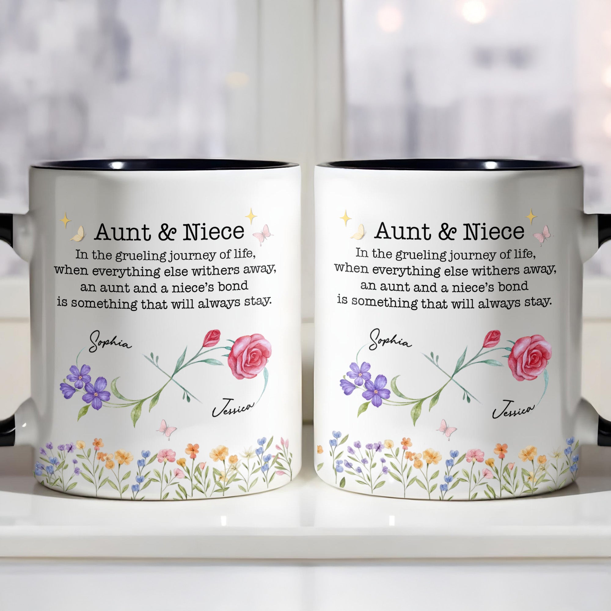 Personalized Aunt And Niece Everlasting Bond Accent Mug Auntie Birthday Present