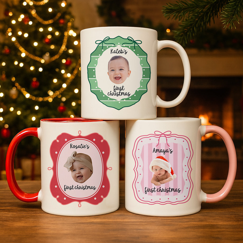 Personalized Baby First Christmas Accent Mug Best Xmas Gifts For Baby - Image 5